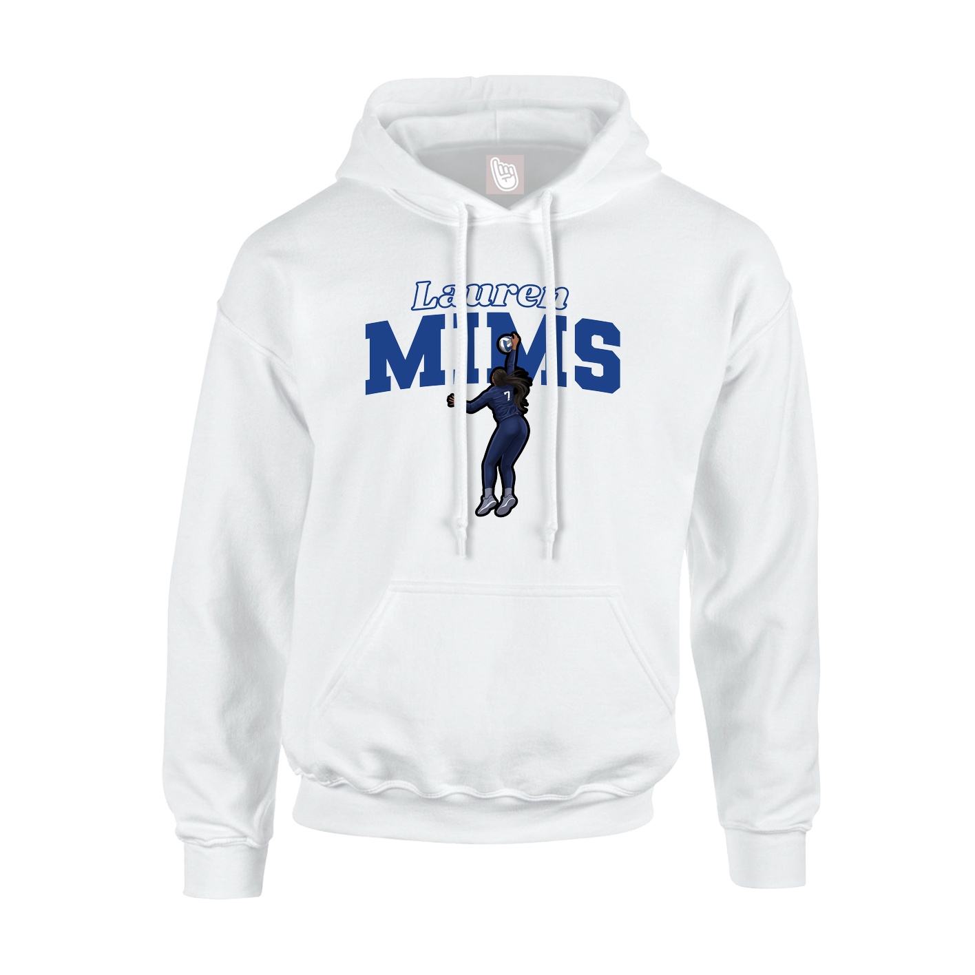 Youth Hoodie — Name Arch in White