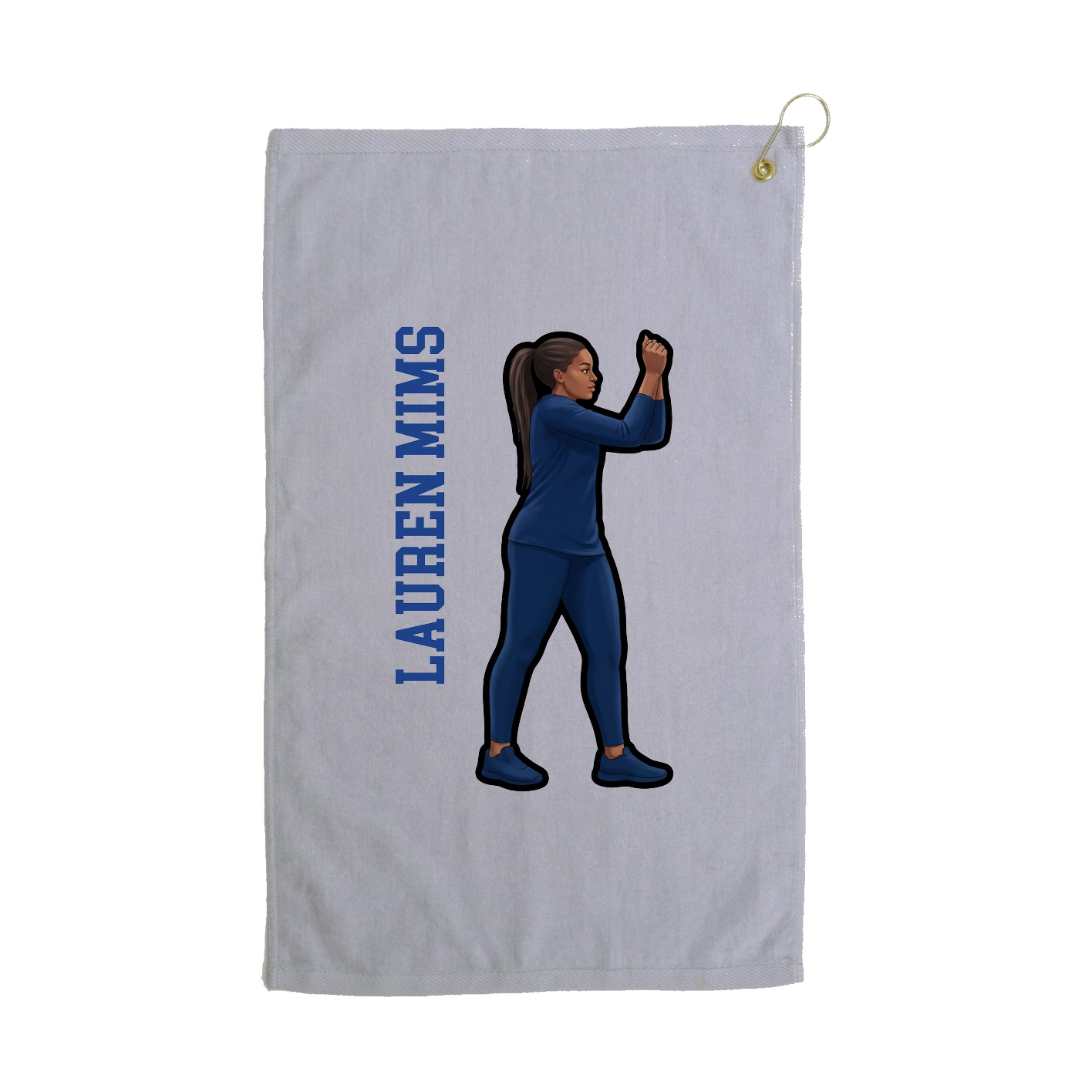 Golf Towel — Name Vertical in Grey