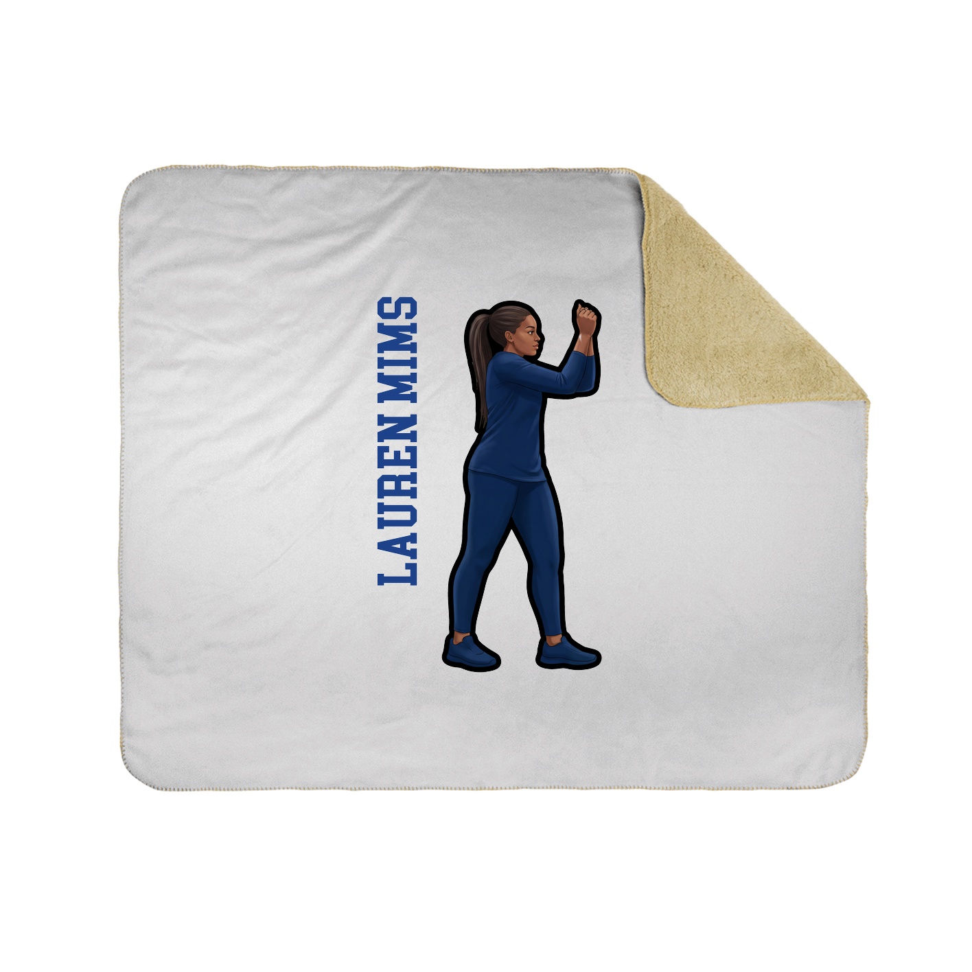 Throw Blanket — Name Vertical in White