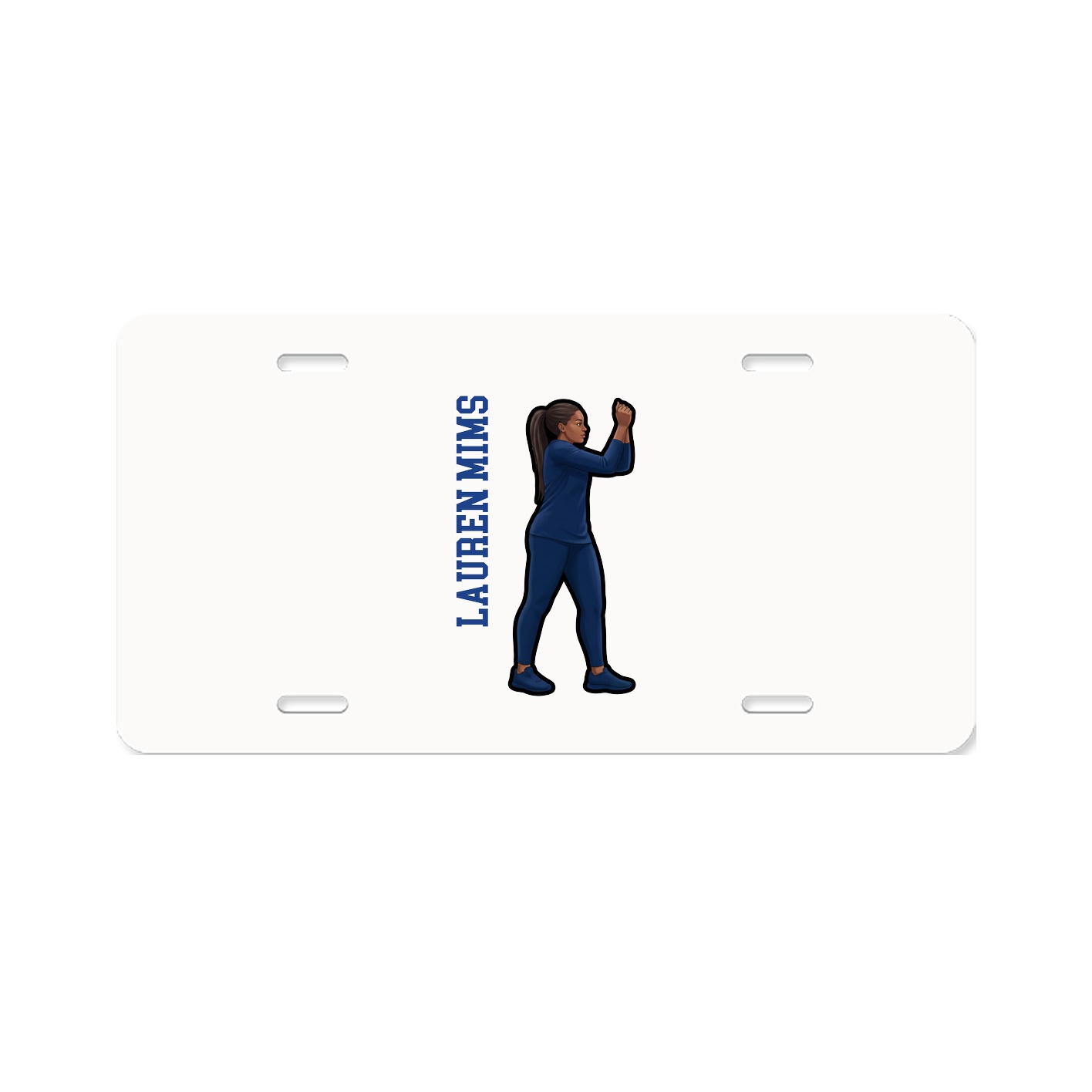 License Plate — Name Vertical in Classic
