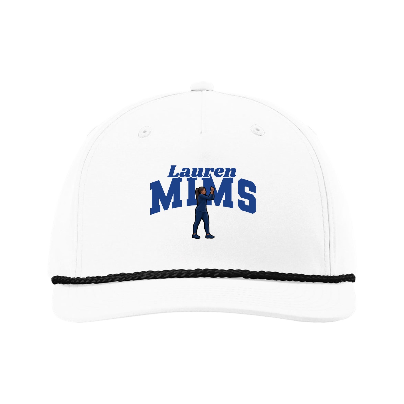 Five-Panel Classic Rope Cap — Signature Arch in White