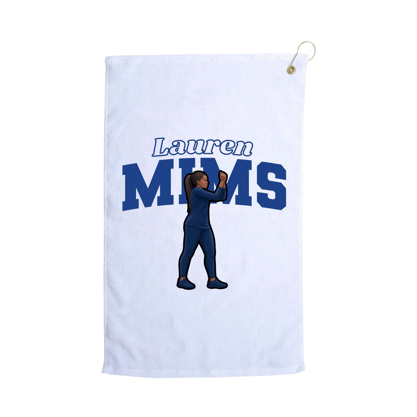 Golf Towel — Name Arch in White