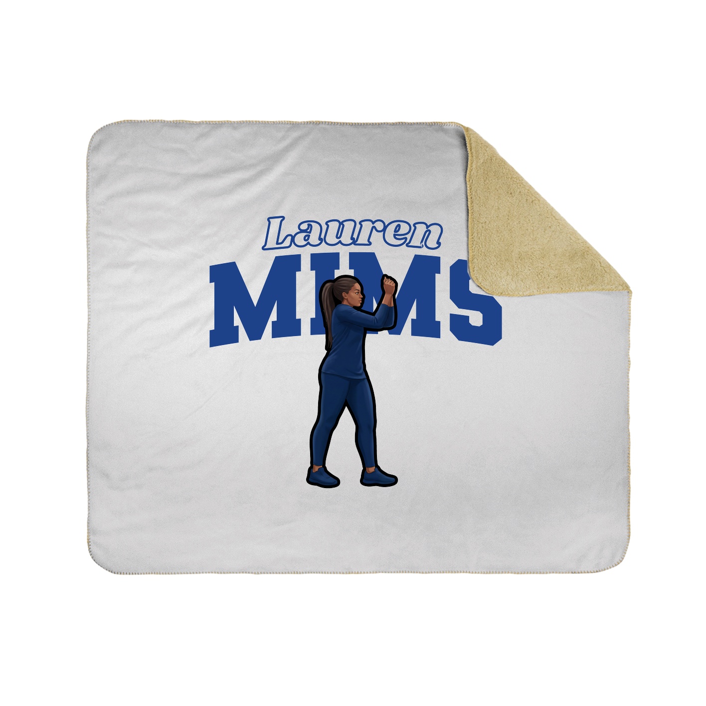 Throw Blanket — Name Arch in White