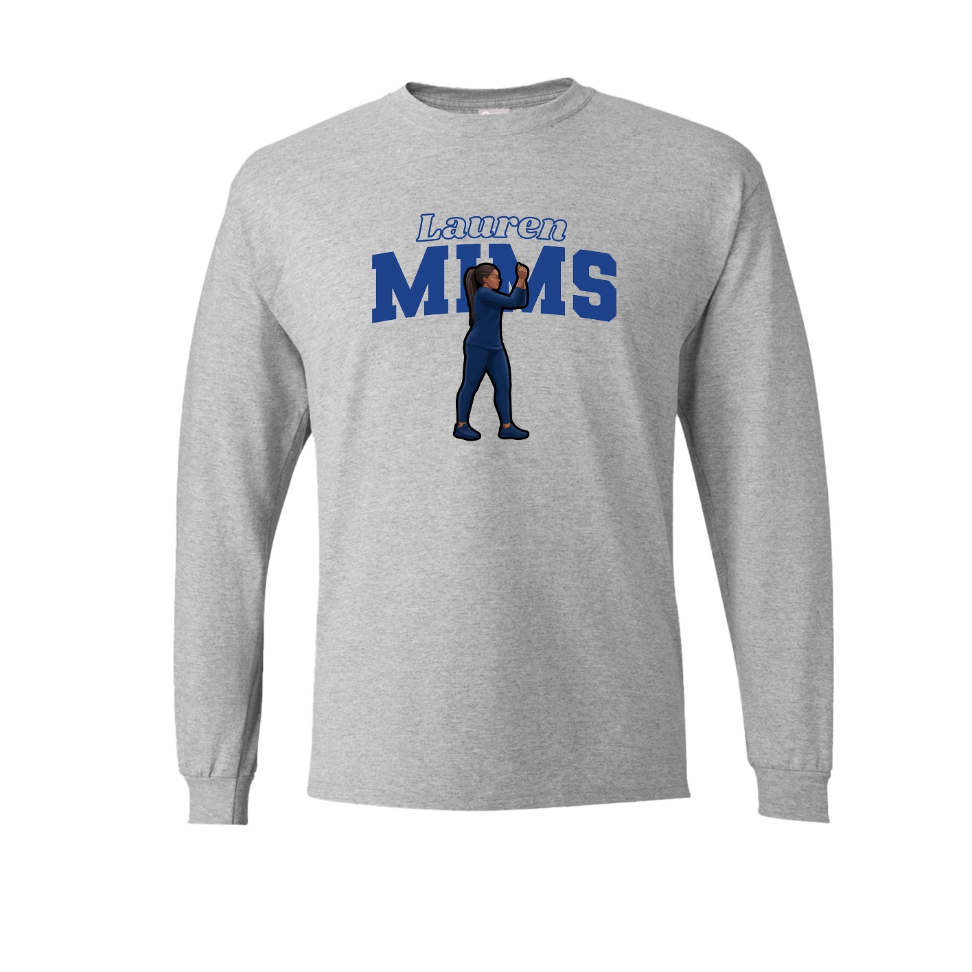 Long Sleeve Tee — Name Arch in Grey