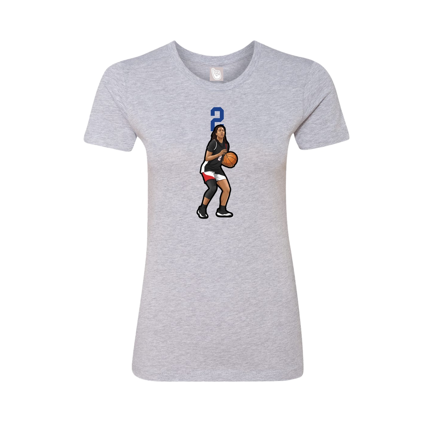 Fitted Women's Tee — Number Top in Grey