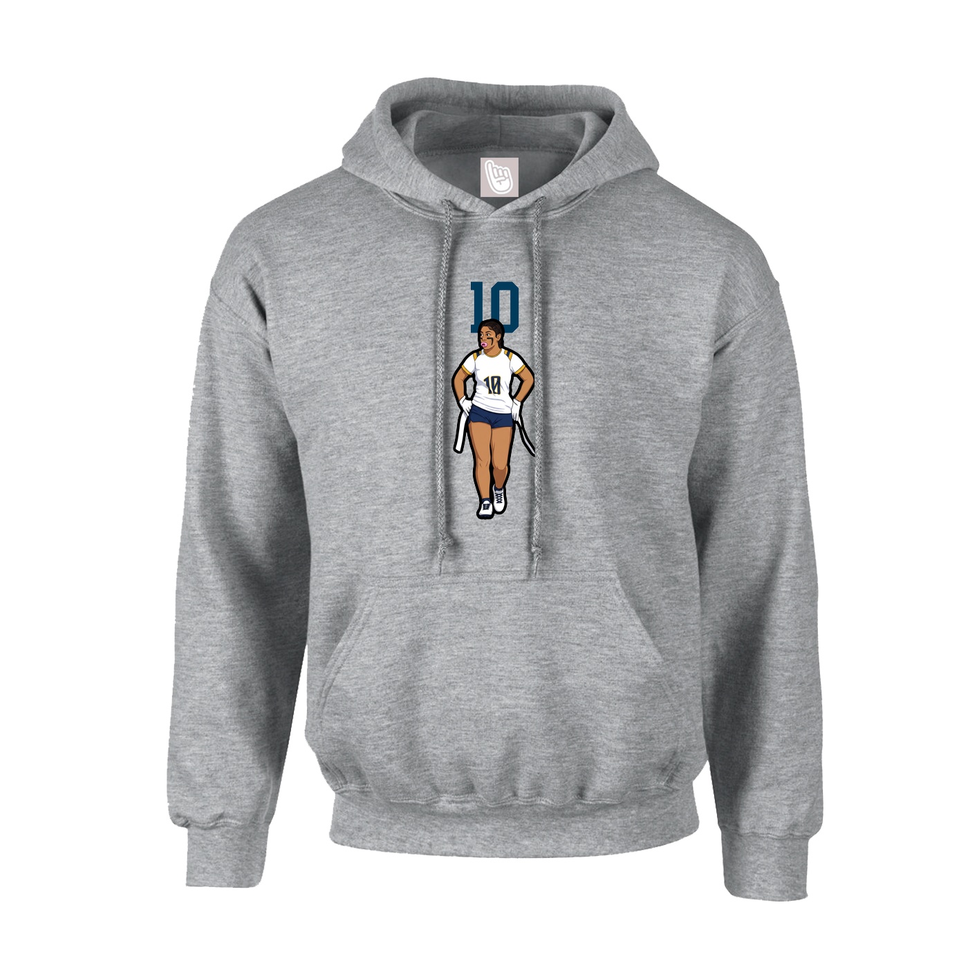 Hoodie — Number Top in Grey