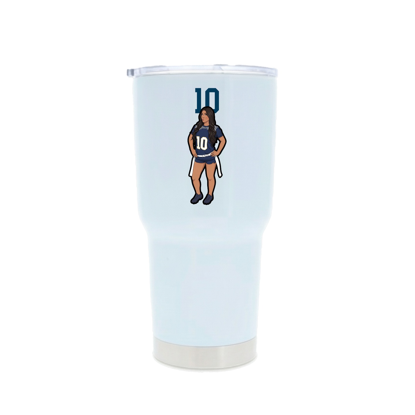 30oz Stainless Steel Tumbler — Number Top in White