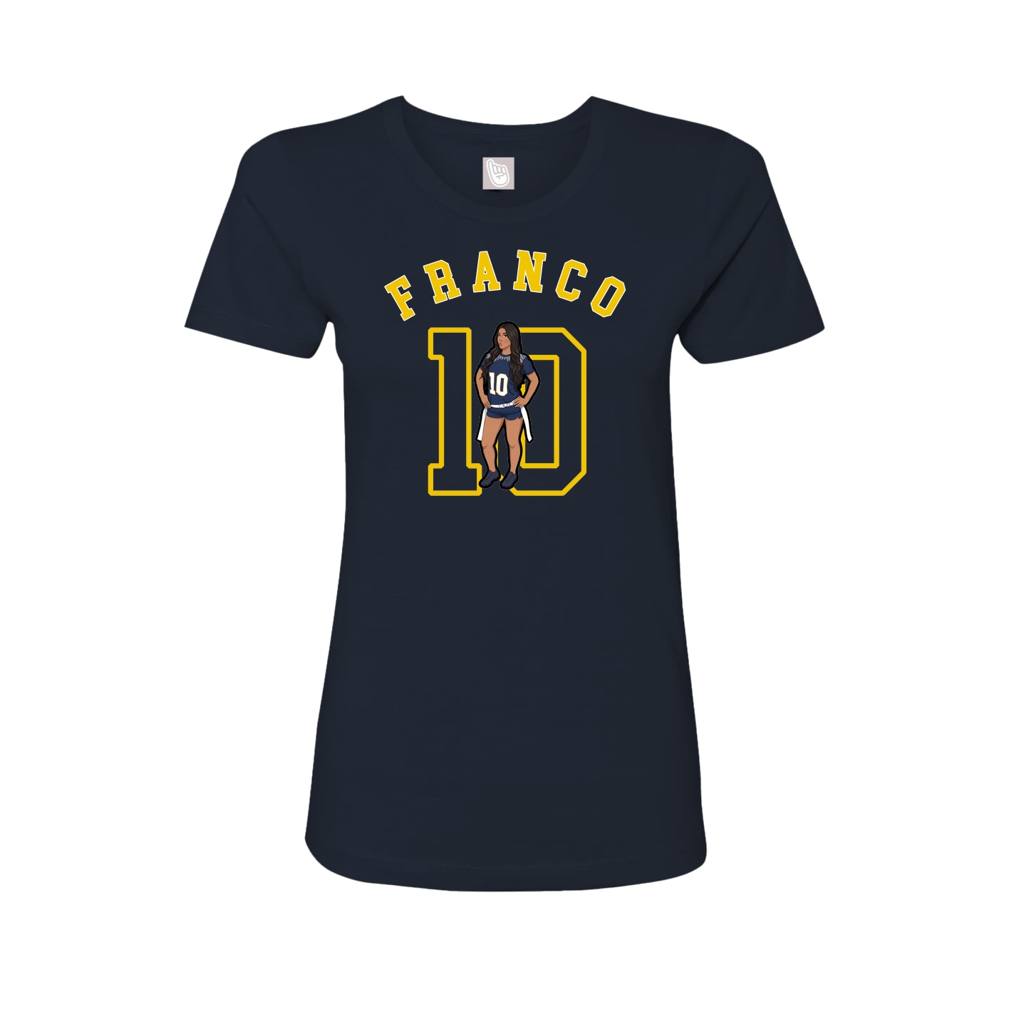 Fitted Women's Tee — Shirsey Arch in Navy