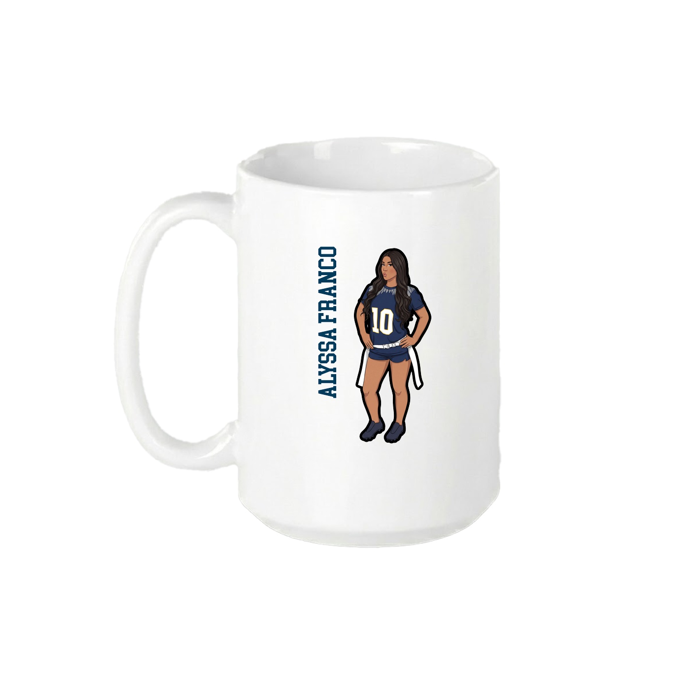 15oz Coffee Mug — Name Vertical in White
