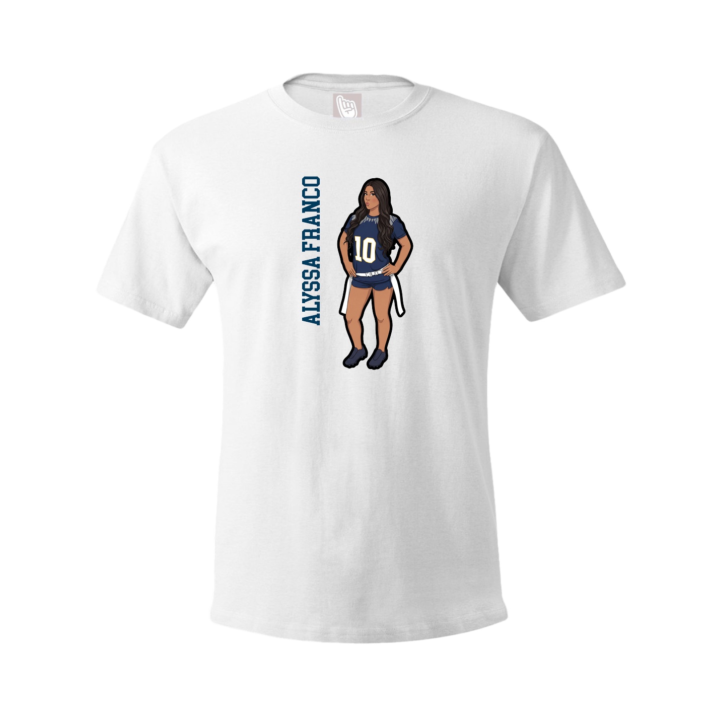 Youth Tee — Name Vertical in White