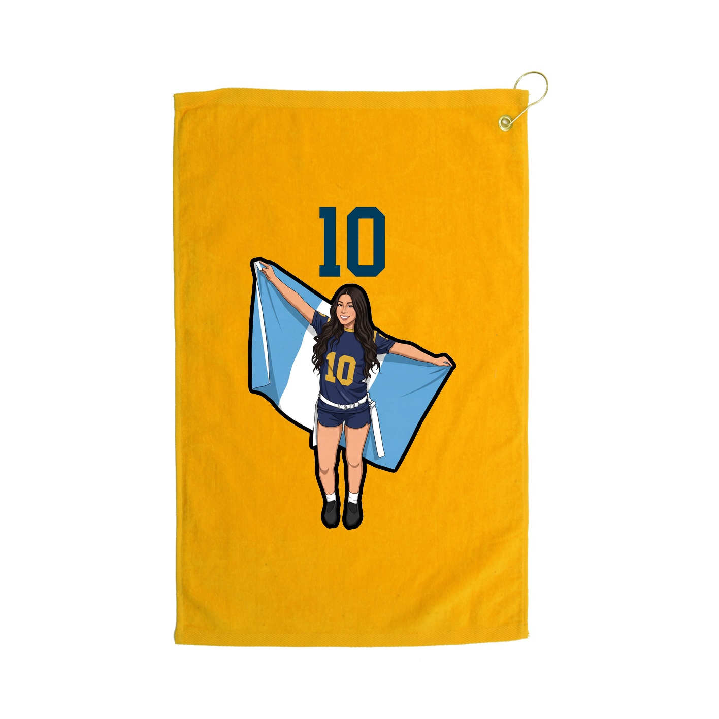 Golf Towel — Number Top in Gold