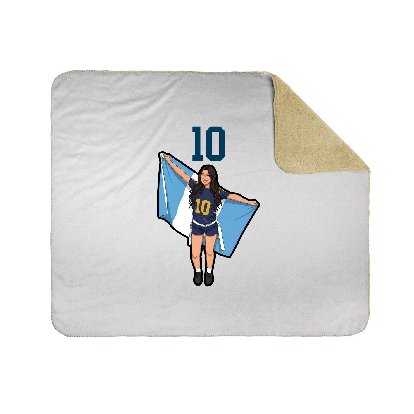 Throw Blanket — Number Top in White