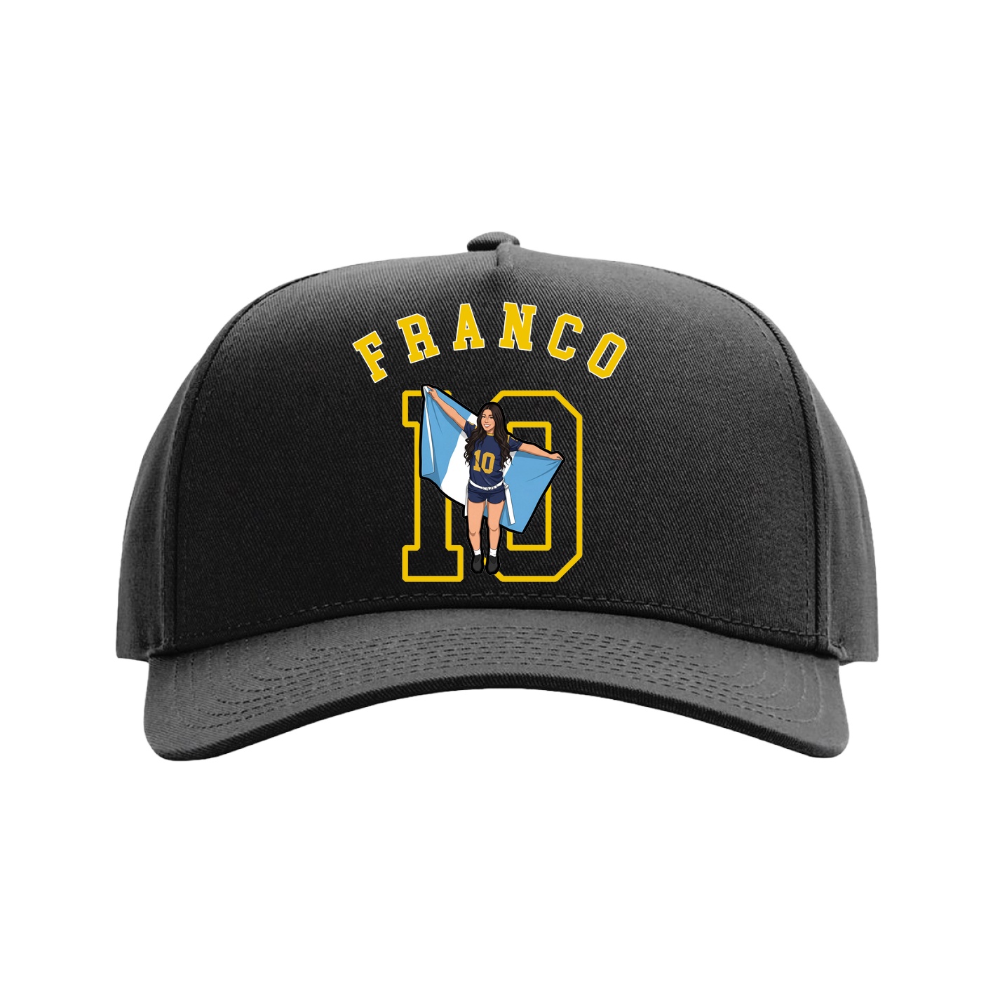 Full Fabric Five-Panel Champ Cap — Shirsey Arch in Black