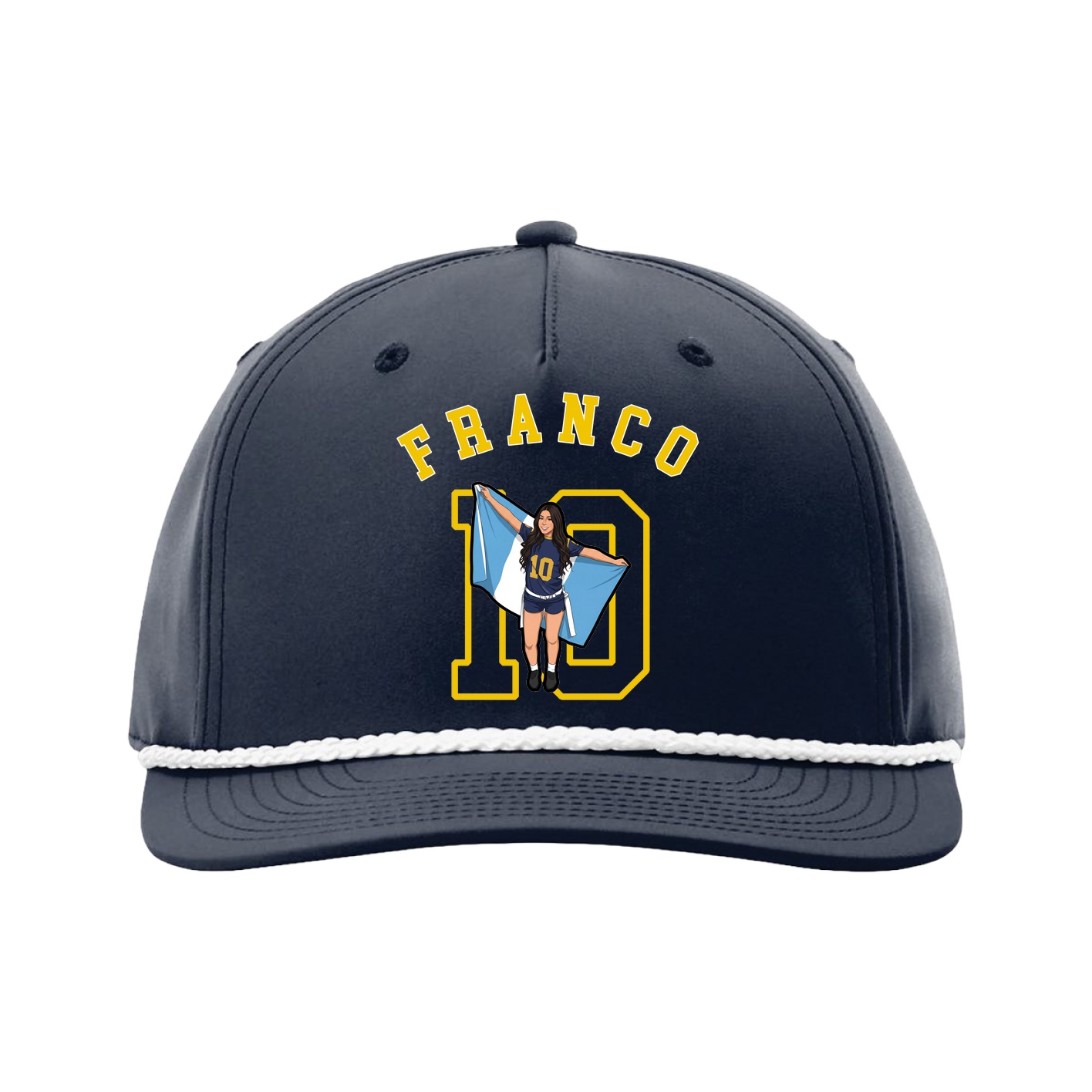 Five-Panel Classic Rope Cap — Shirsey Arch in Navy