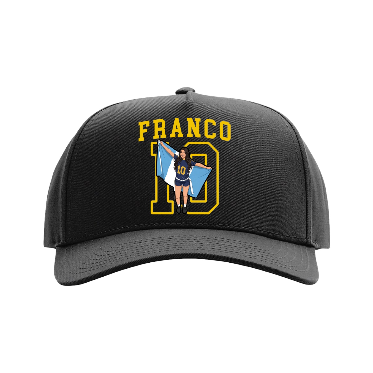 Full Fabric Five-Panel Champ Cap — Shirsey in Black