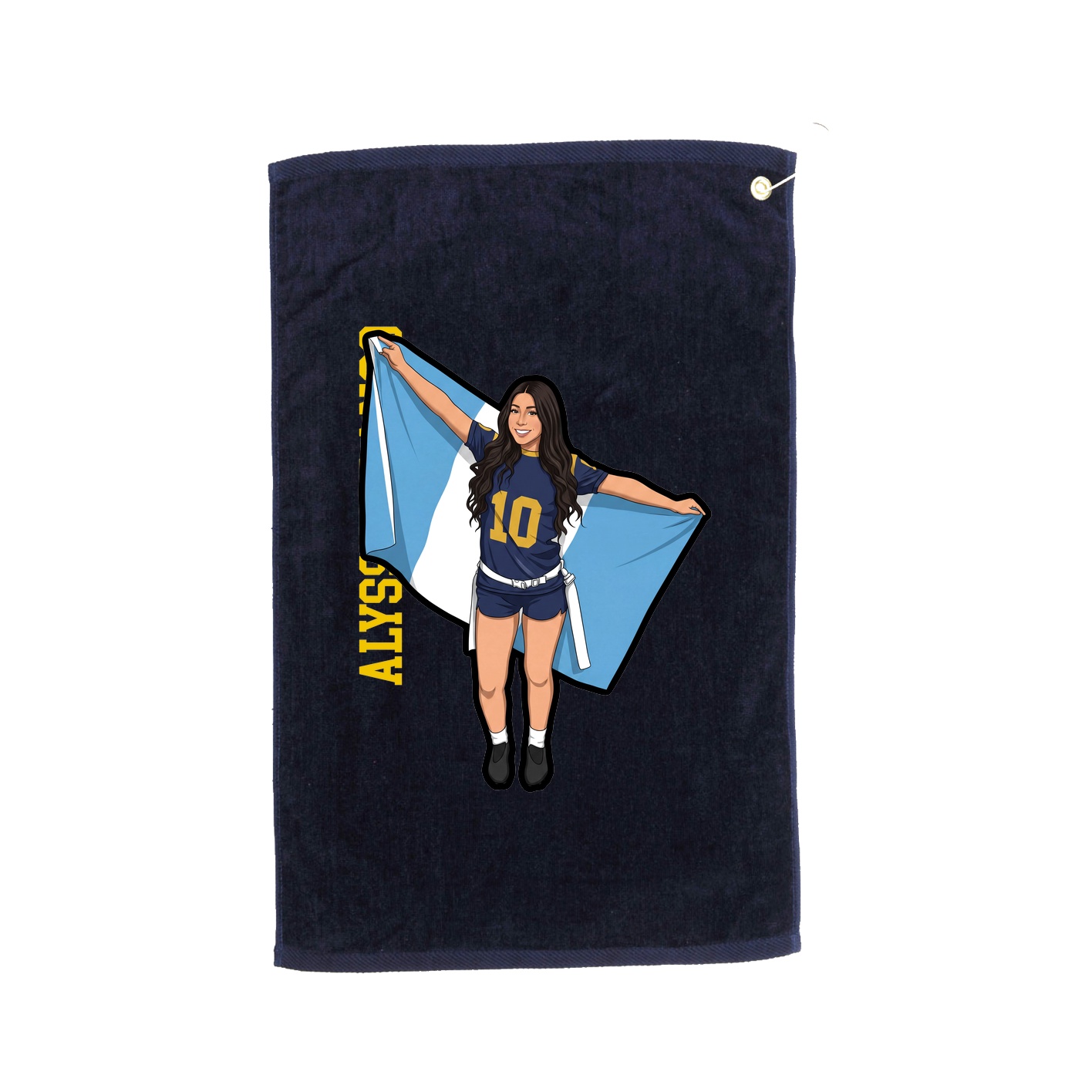 Golf Towel — Name Vertical in Navy