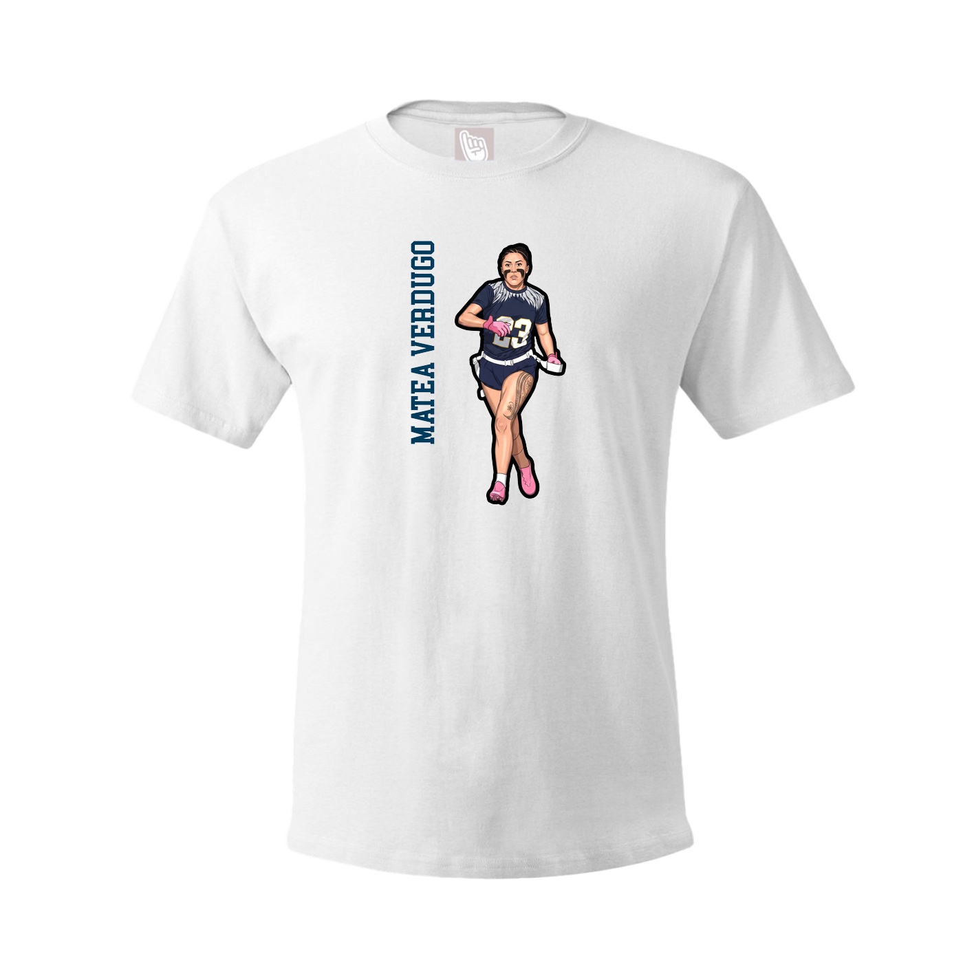 Tee — Name Vertical in White
