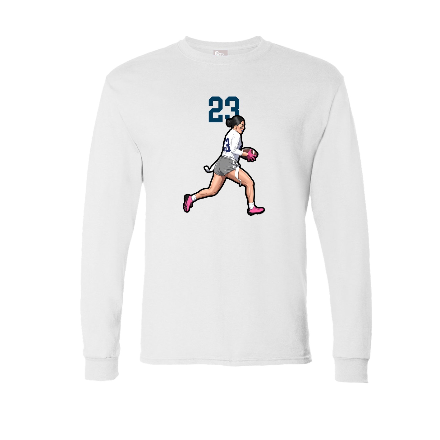 Long Sleeve Tee — Number Top in White
