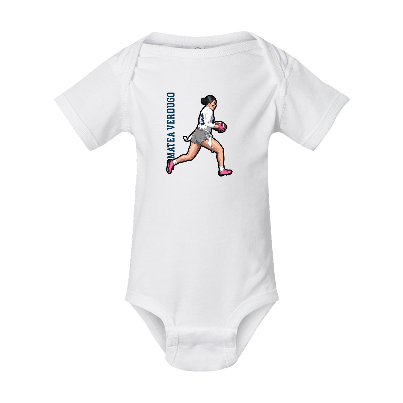 Baby Onesie — Name Vertical in White