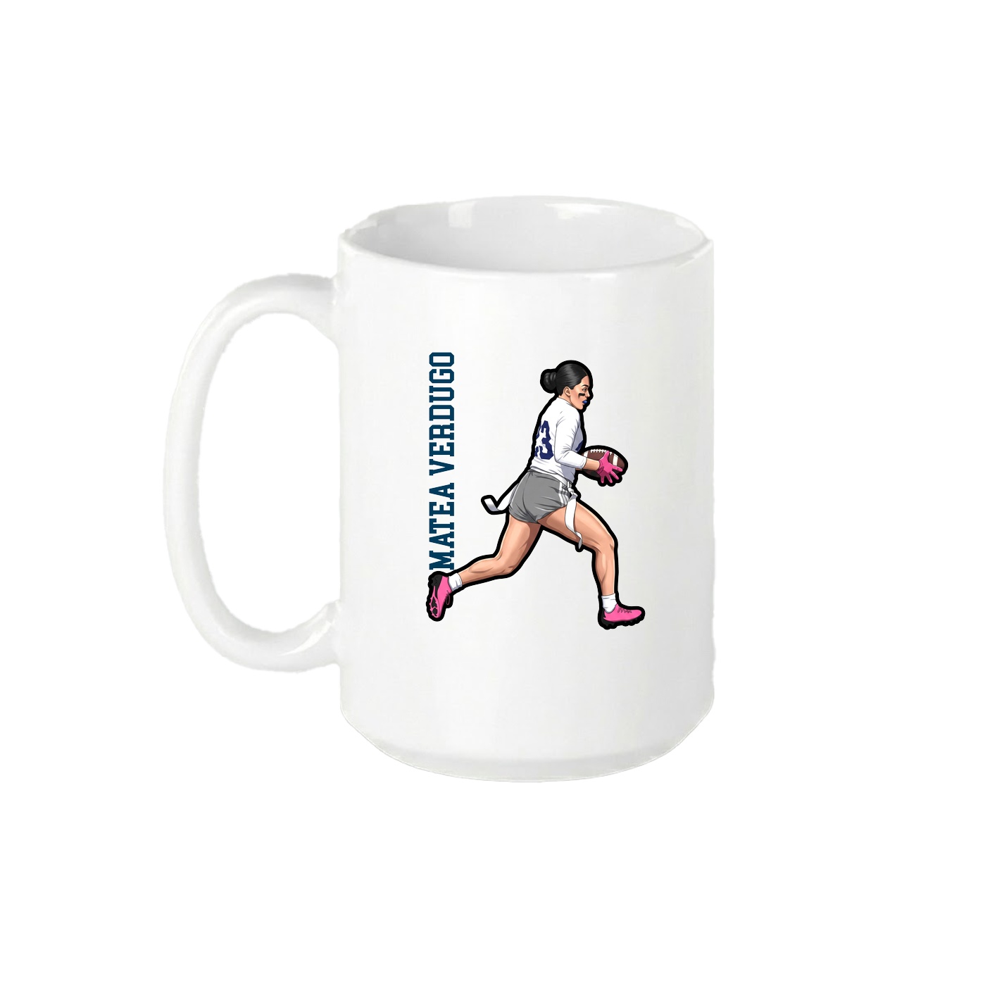 15oz Coffee Mug — Name Vertical in White
