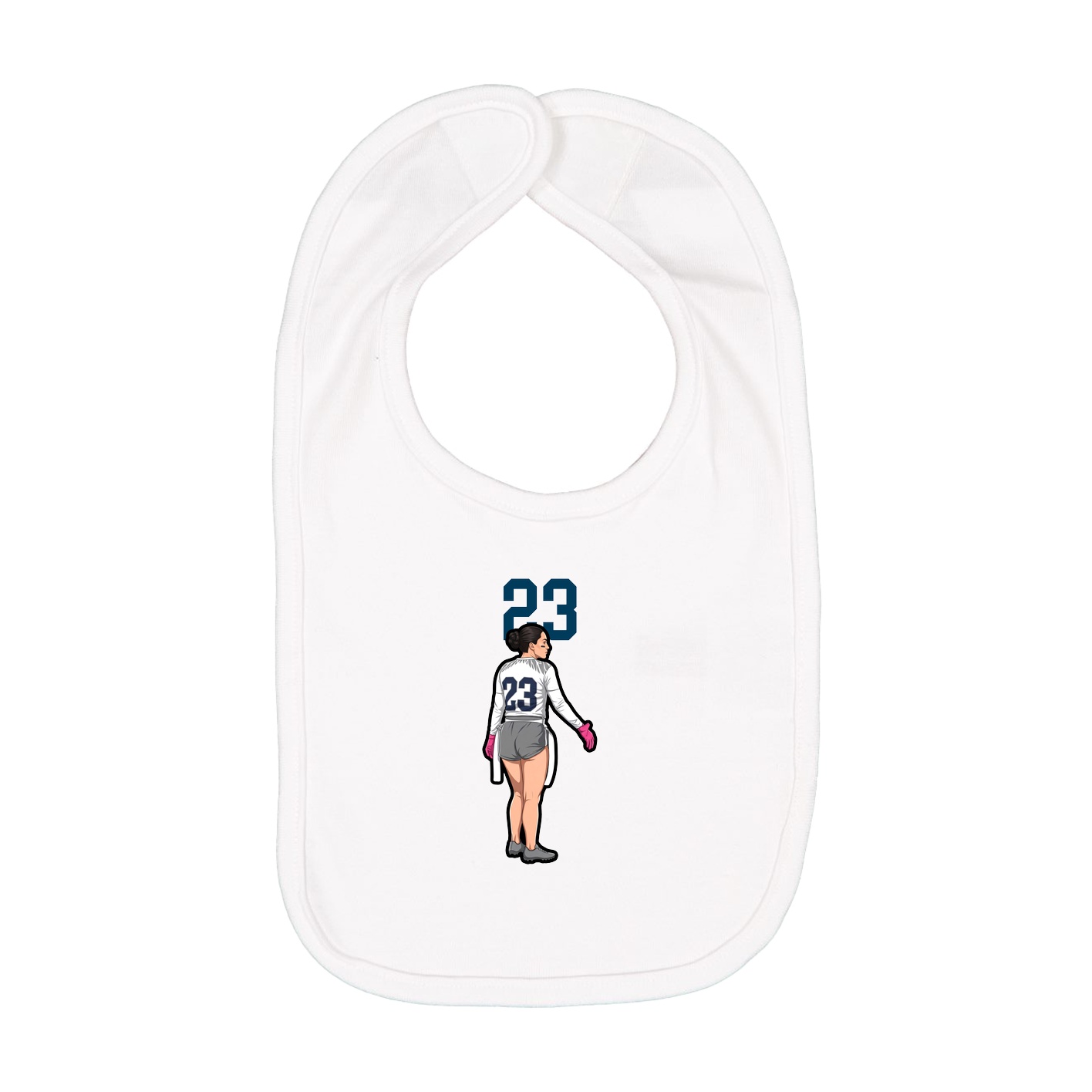 Infant Bib — Number Top in White
