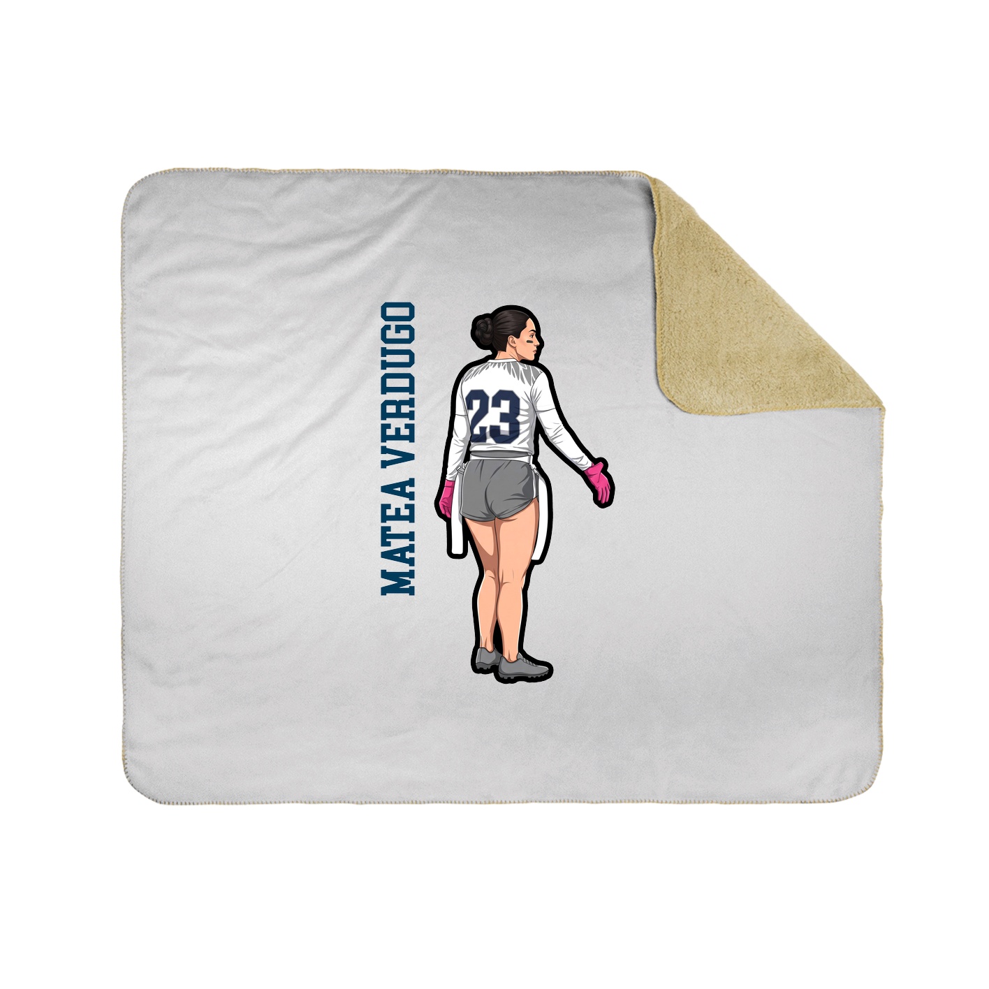 Throw Blanket — Name Vertical in White