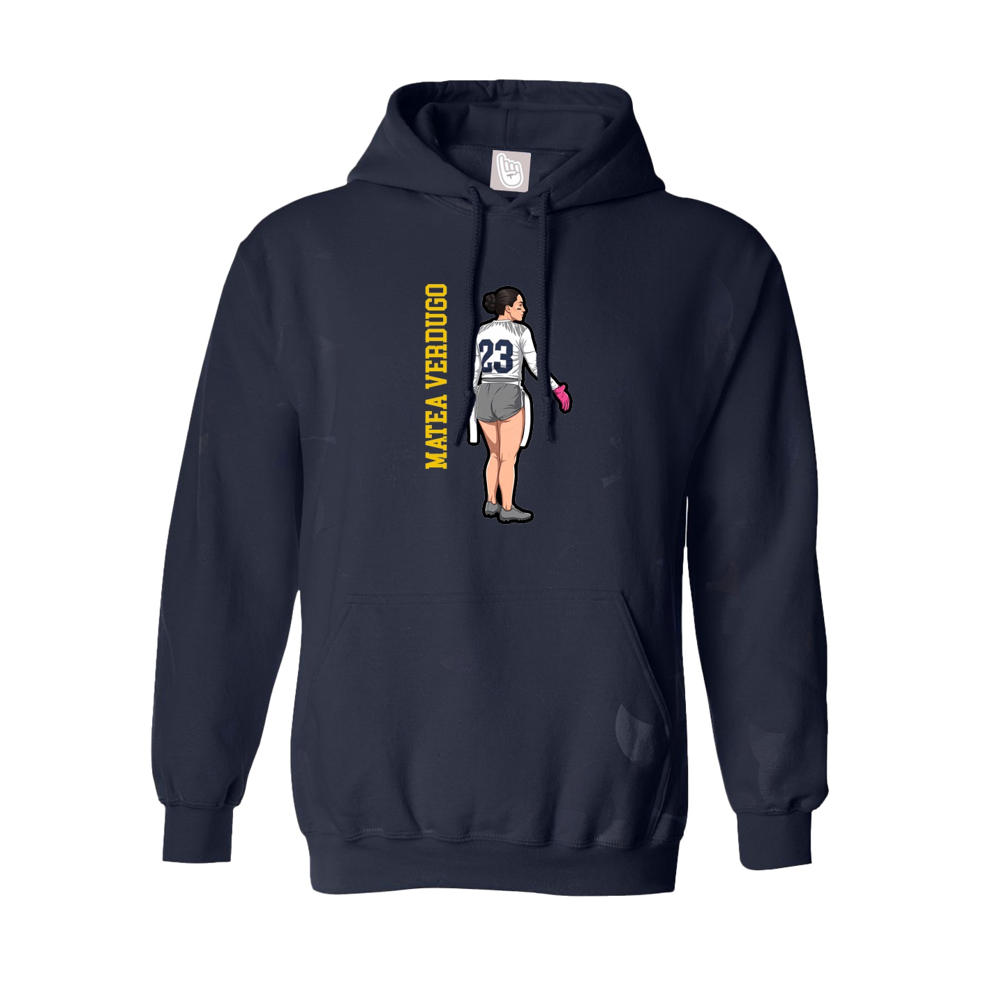 Youth Hoodie — Name Vertical in Navy