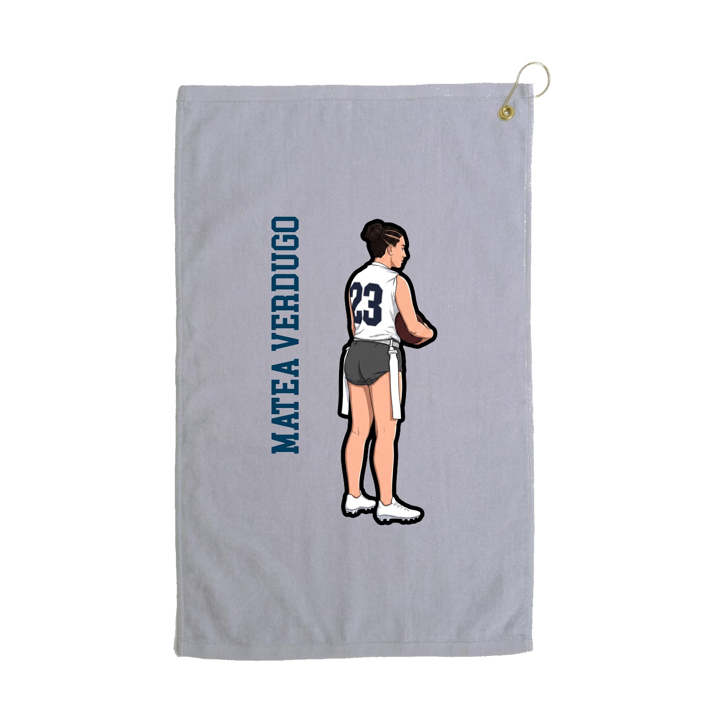 Golf Towel — Name Vertical in Grey