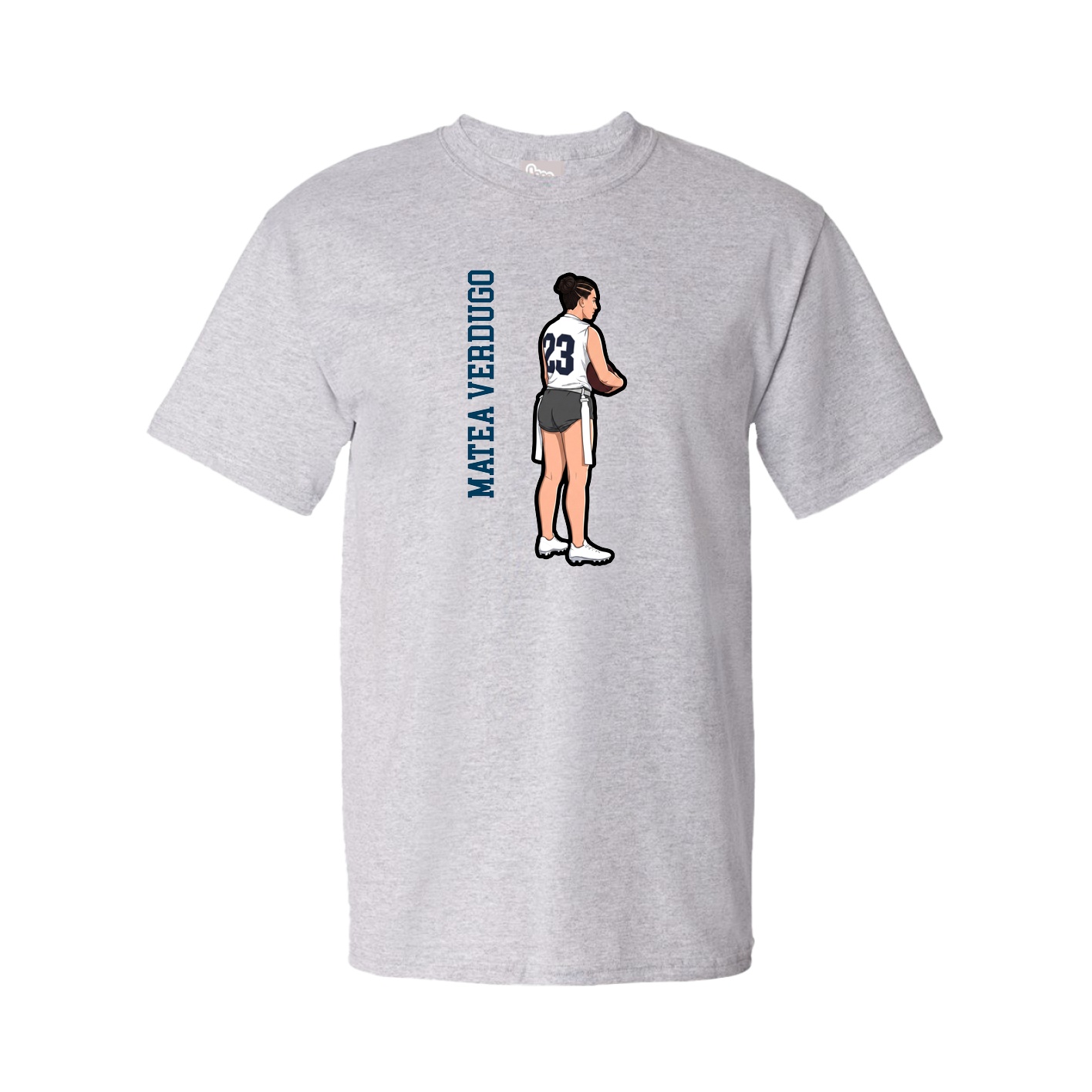Youth Tee — Name Vertical in Grey