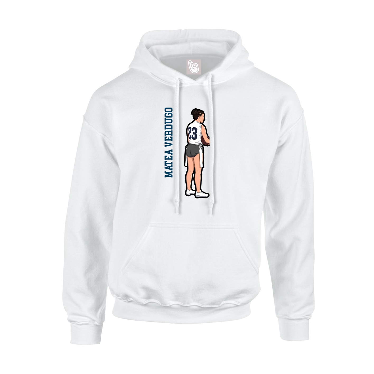 Hoodie — Name Vertical in White