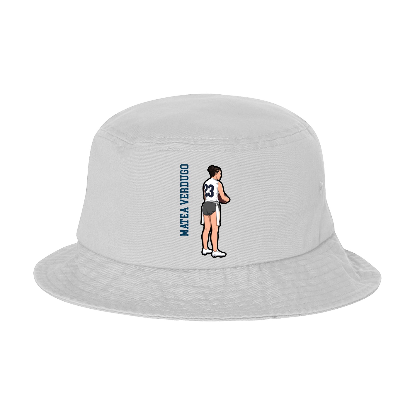 Bucket Cap — Name Vertical in White