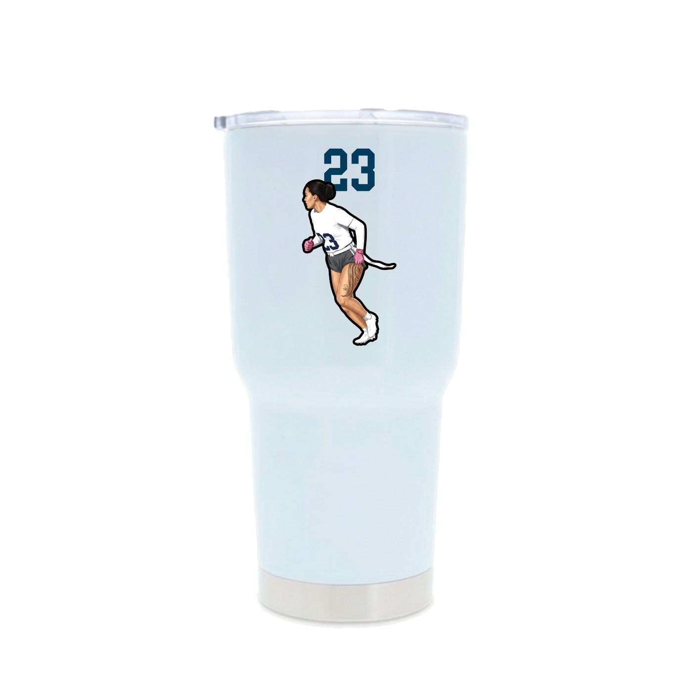 30oz Stainless Steel Tumbler — Number Top in White