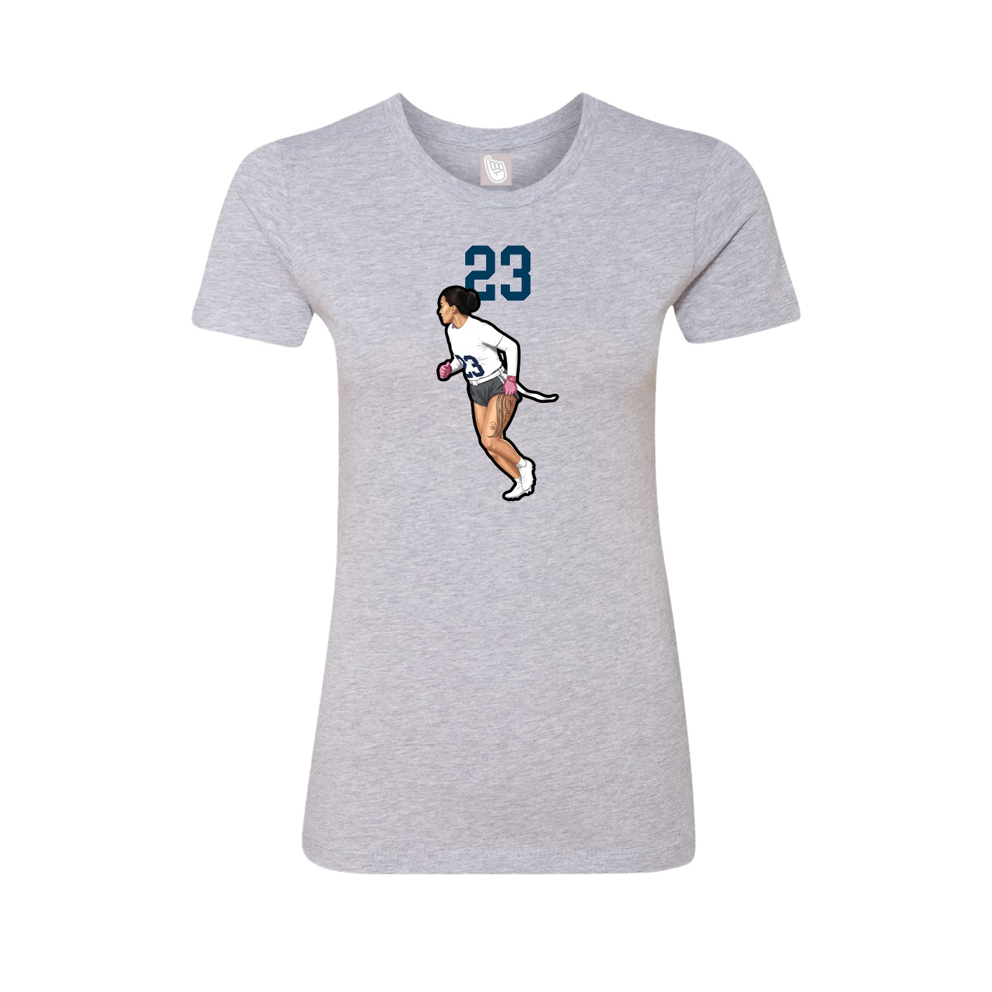 Womens Tee — Number Top in Grey