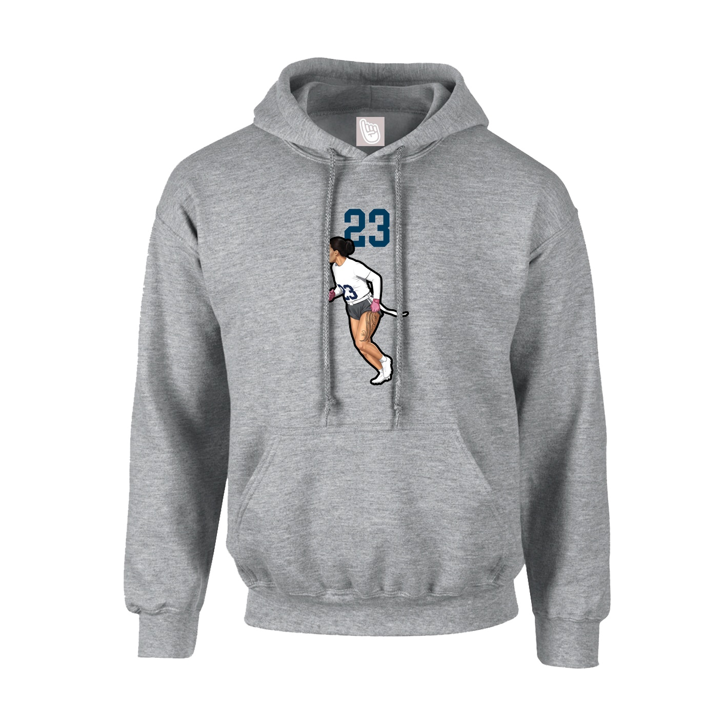 Youth Hoodie — Number Top in Grey