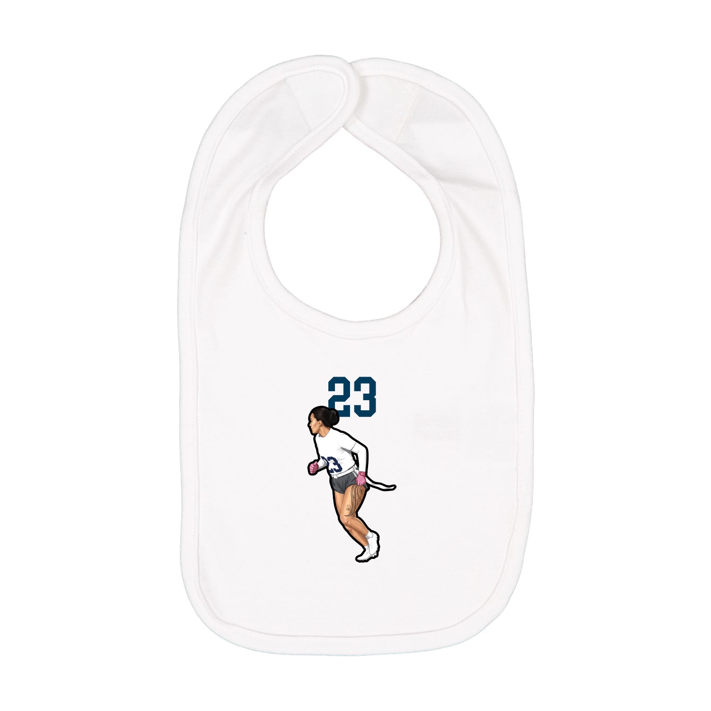 Infant Bib — Number Top in White