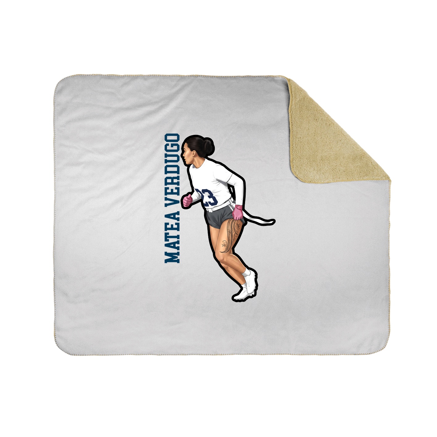 Throw Blanket — Name Vertical in White