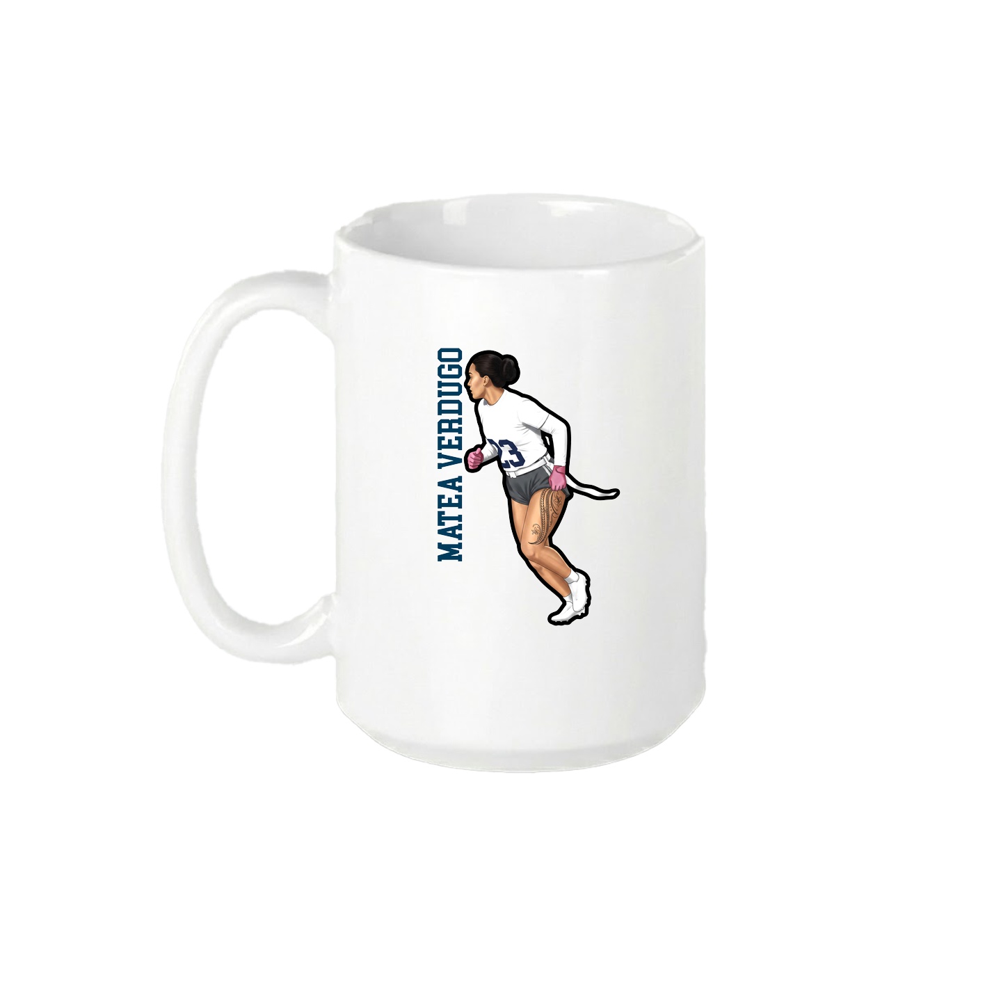 15oz Coffee Mug — Name Vertical in White