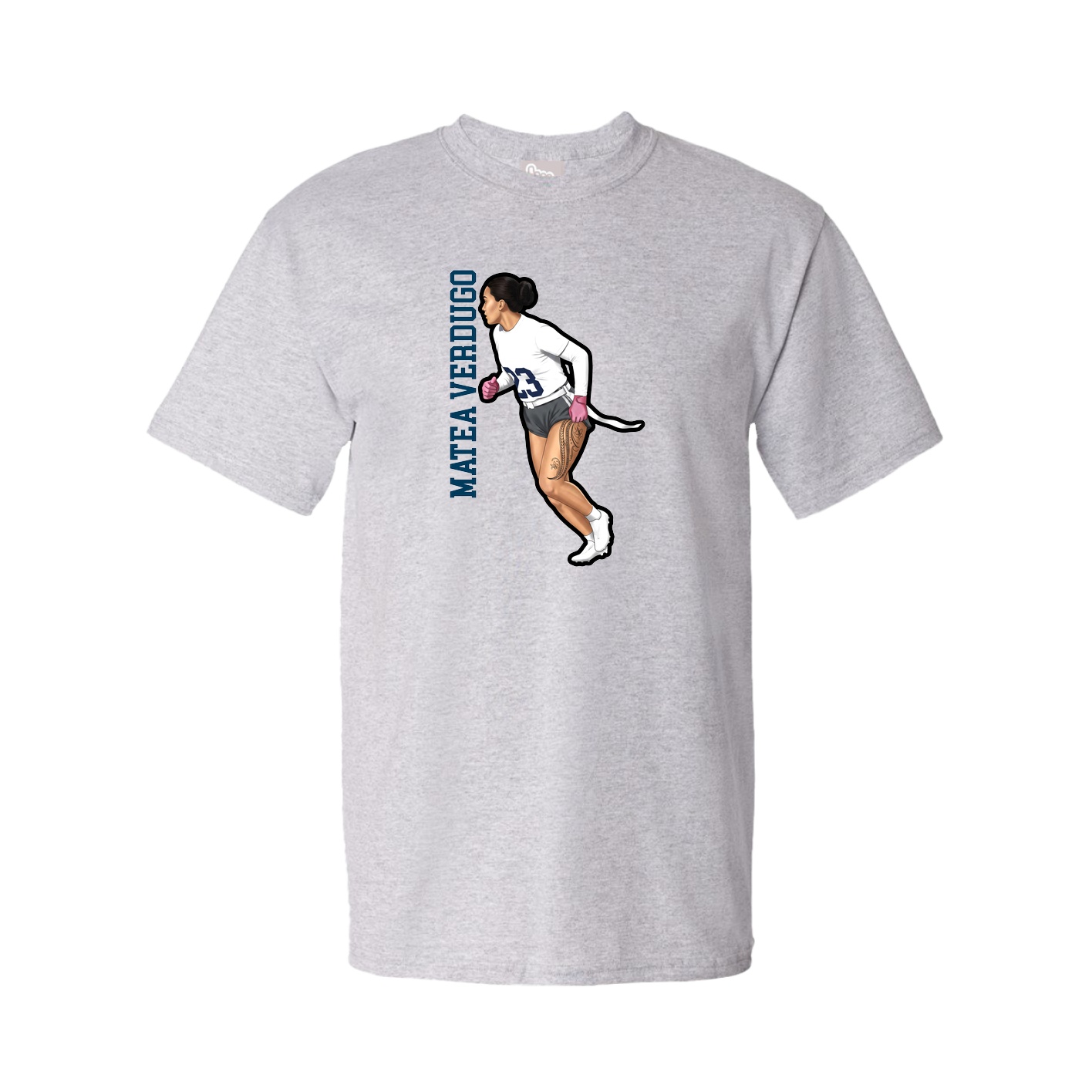 Youth Tee — Name Vertical in Grey