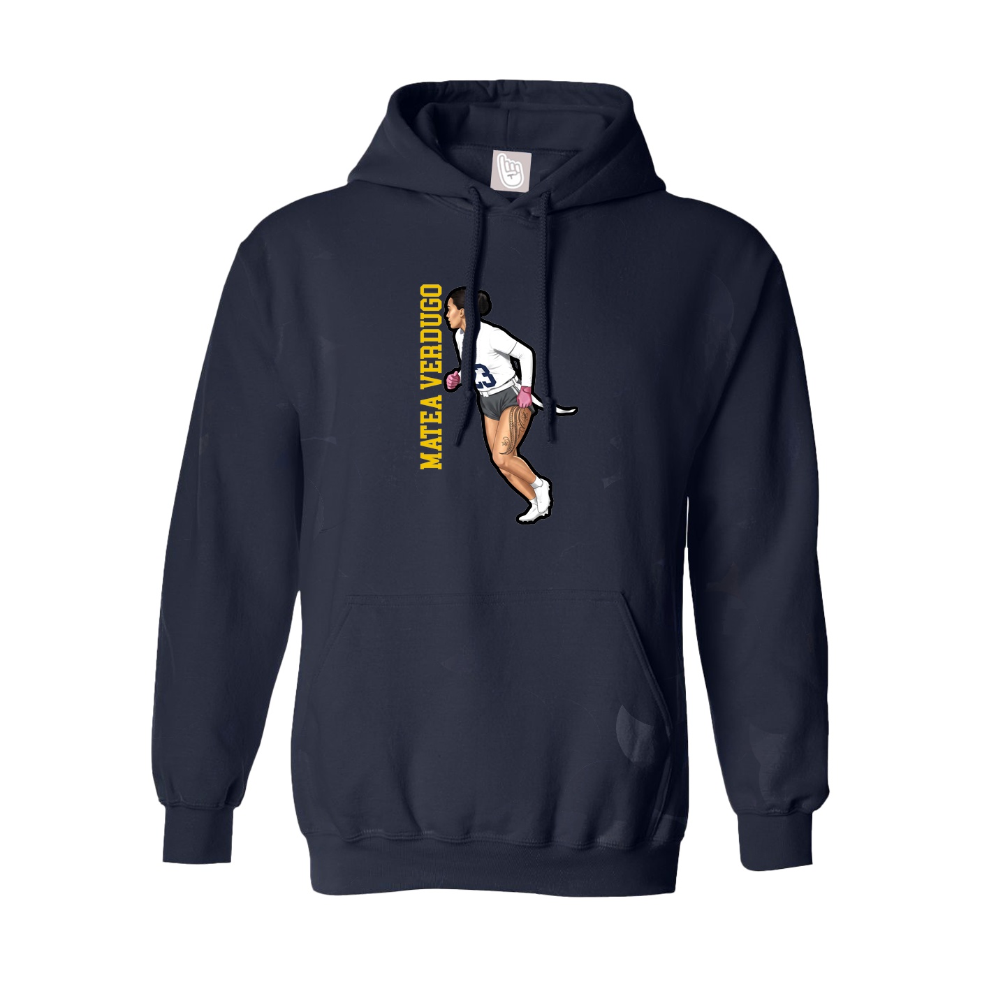 Hoodie — Name Vertical in Navy