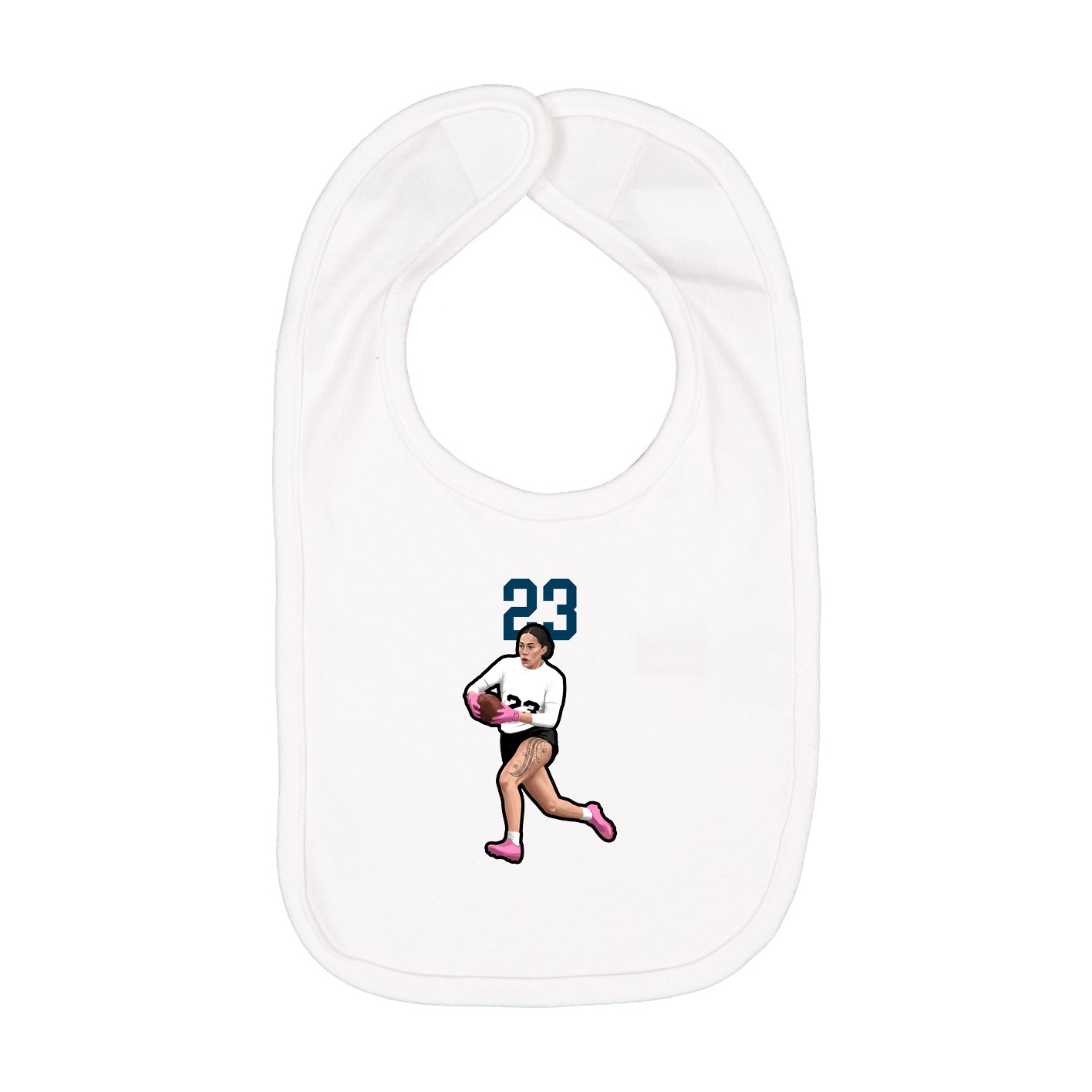 Infant Bib — Number Top in White