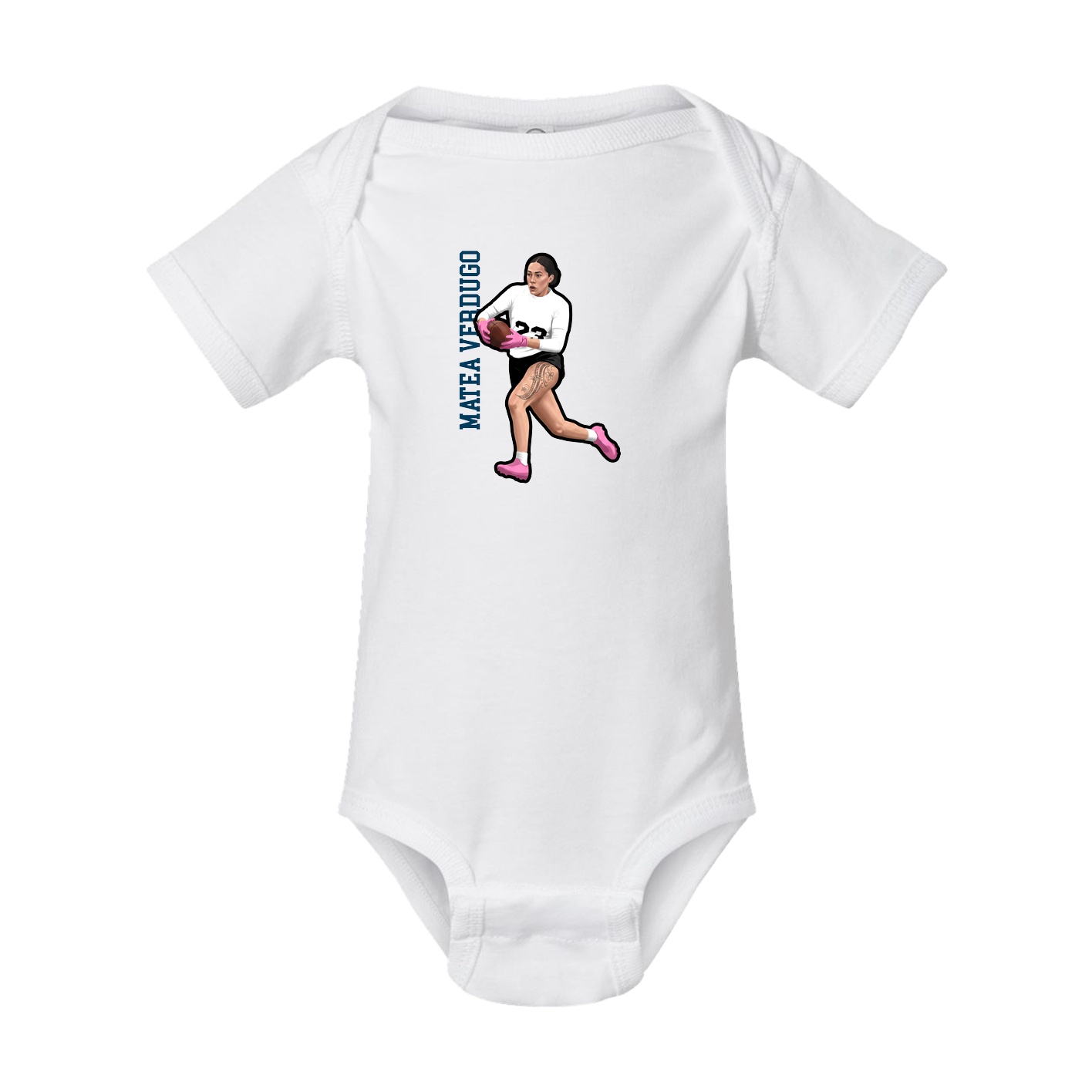 Baby Onesie — Name Vertical in White