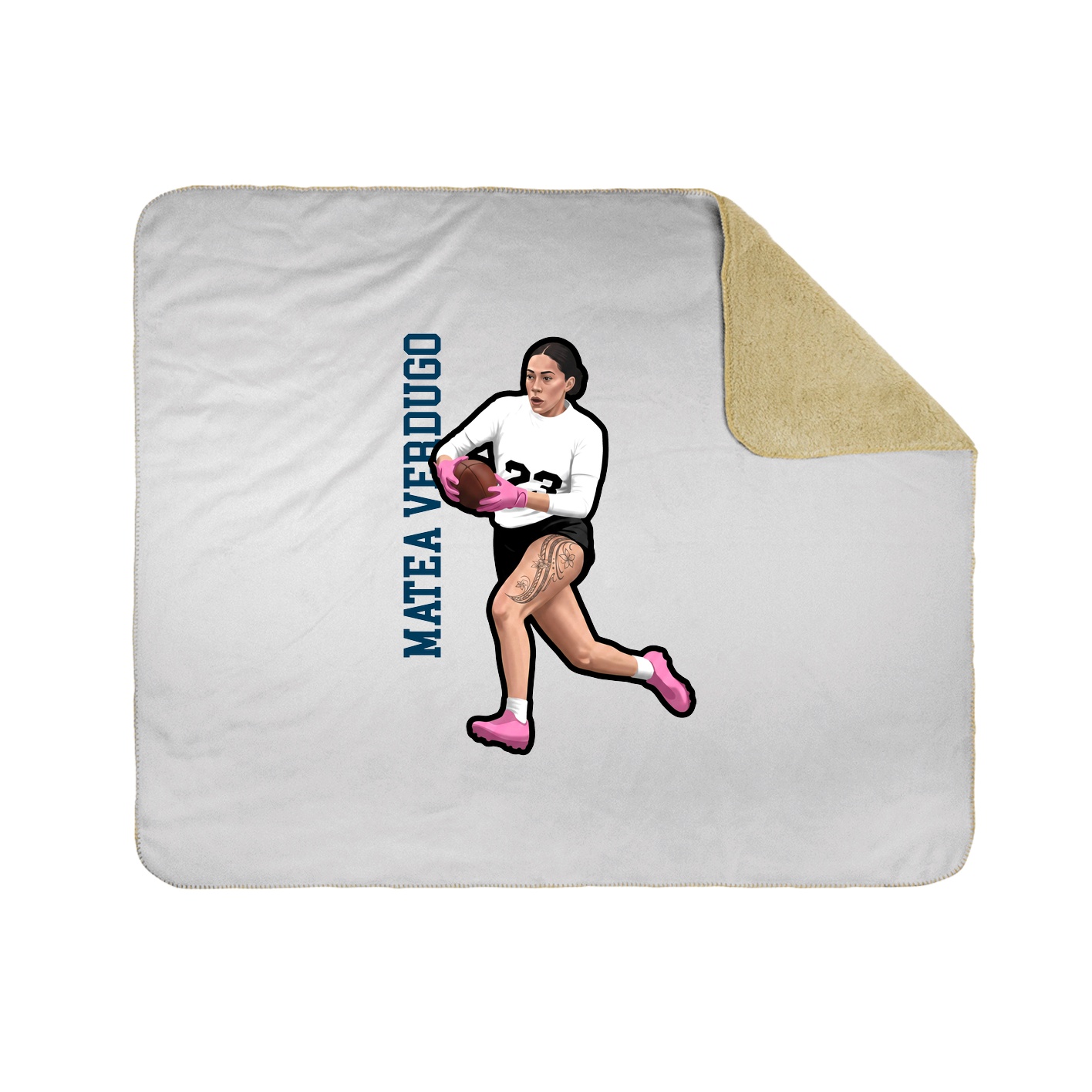 Throw Blanket — Name Vertical in White