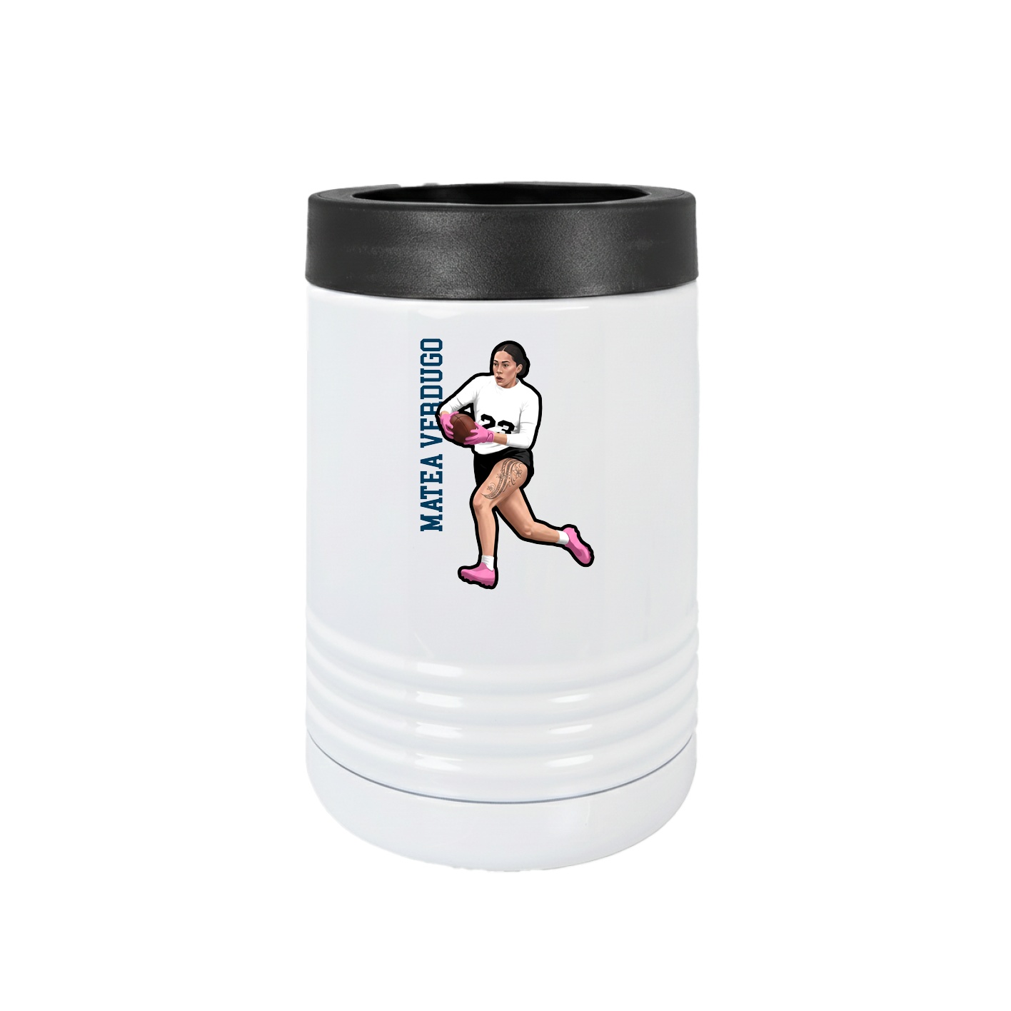 Beverage Holder — Name Vertical in White