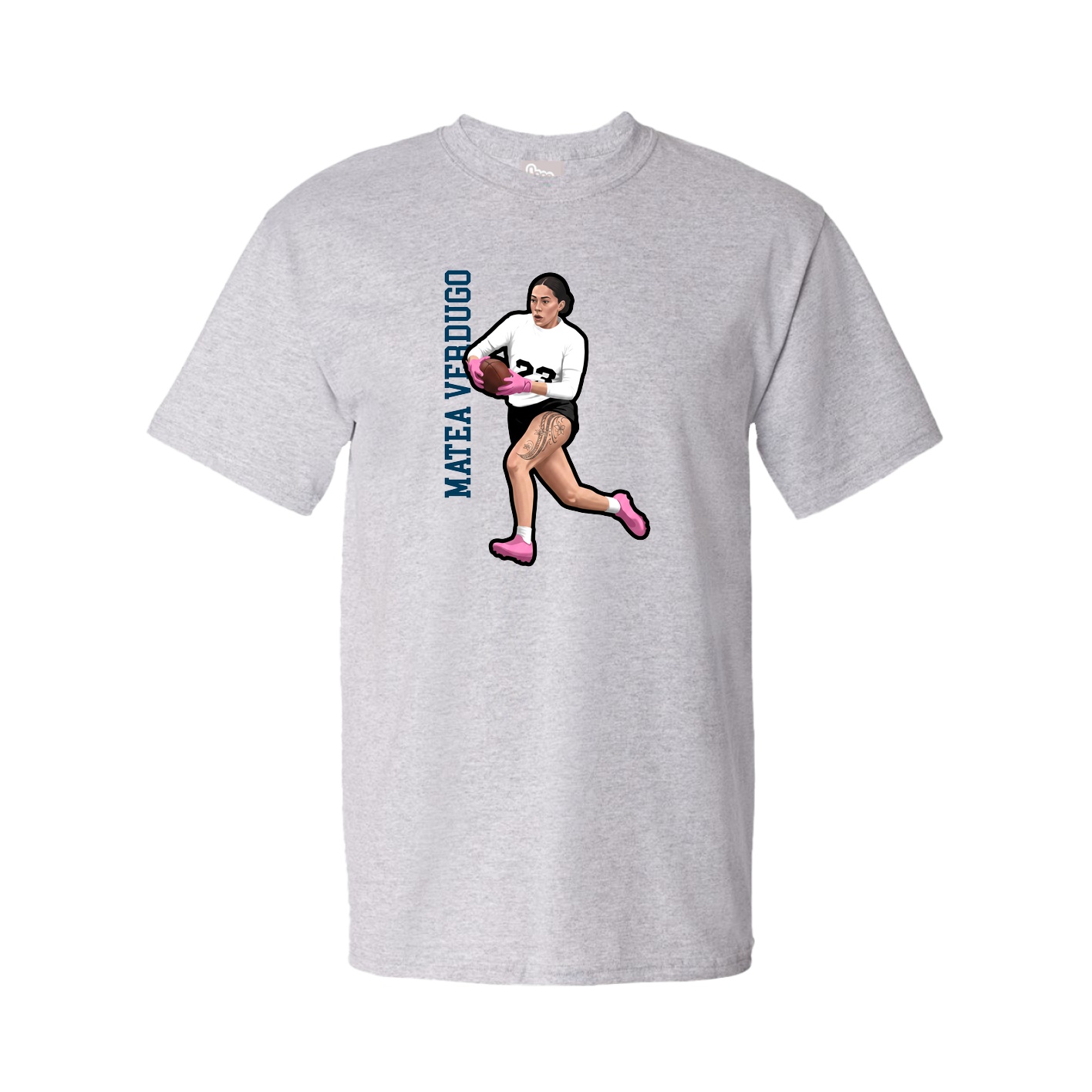 Tee — Name Vertical in Grey