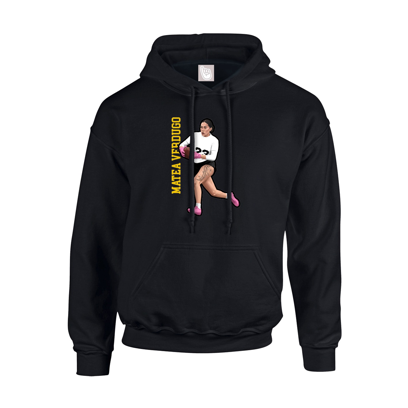 Youth Hoodie — Name Vertical in Black