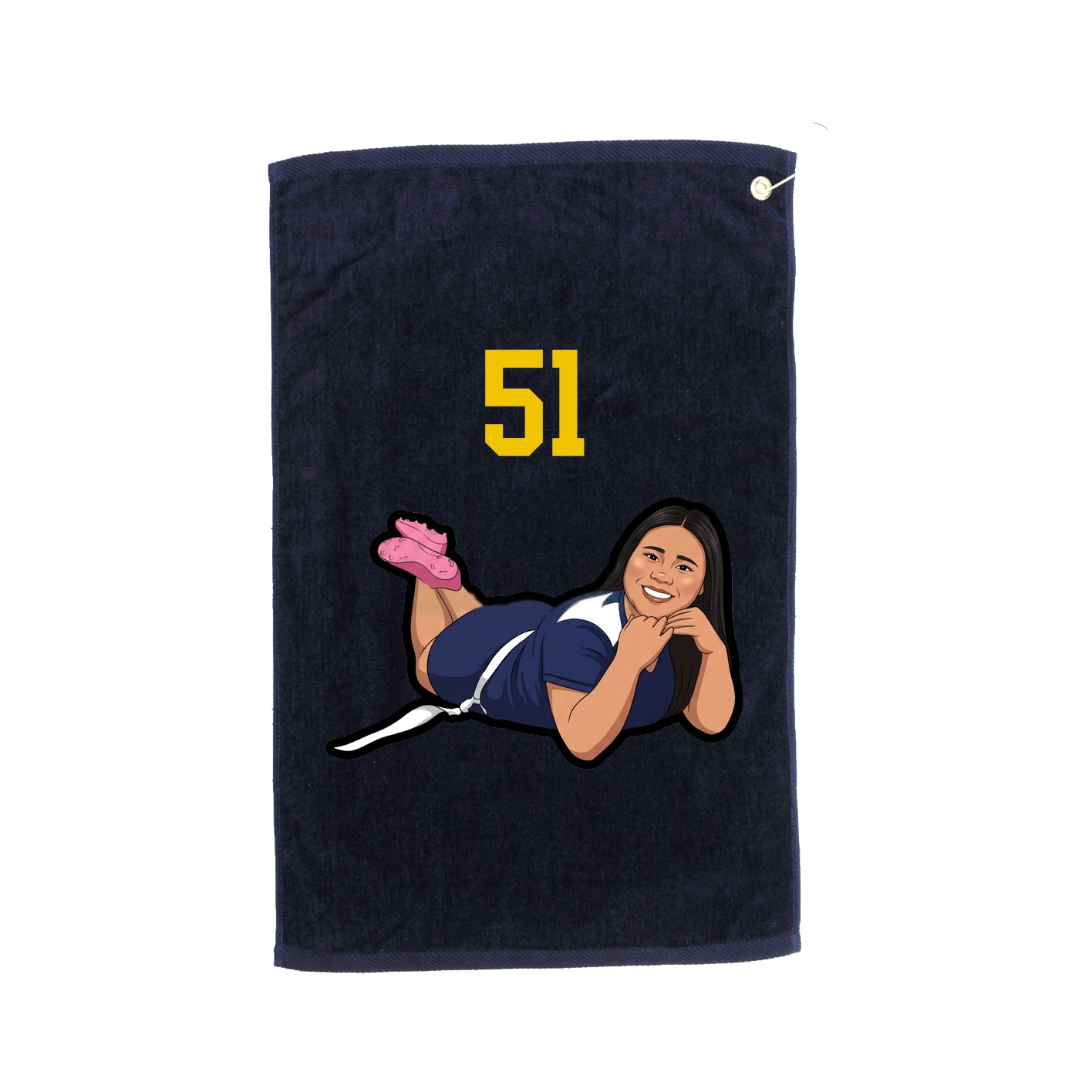 Golf Towel — Number Top in Navy