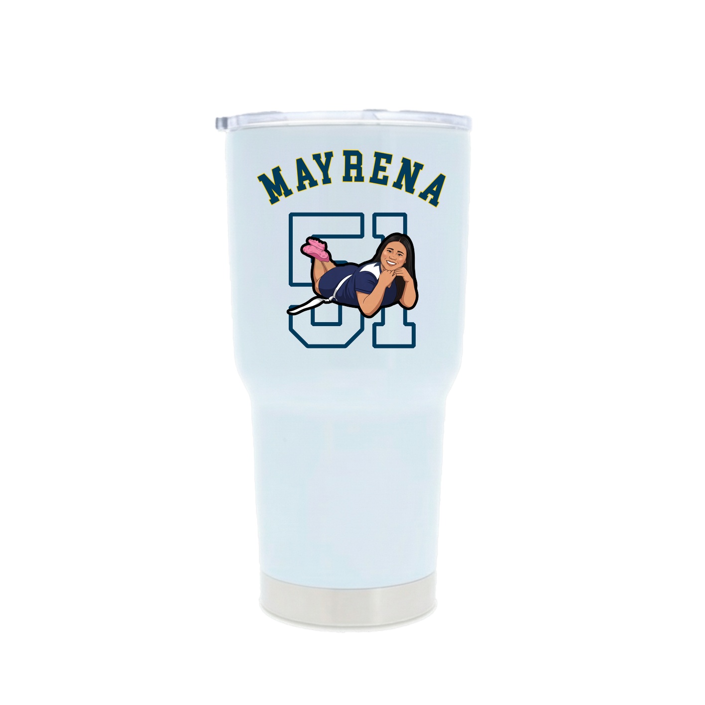 30oz Stainless Steel Tumbler — Shirsey Arch in White