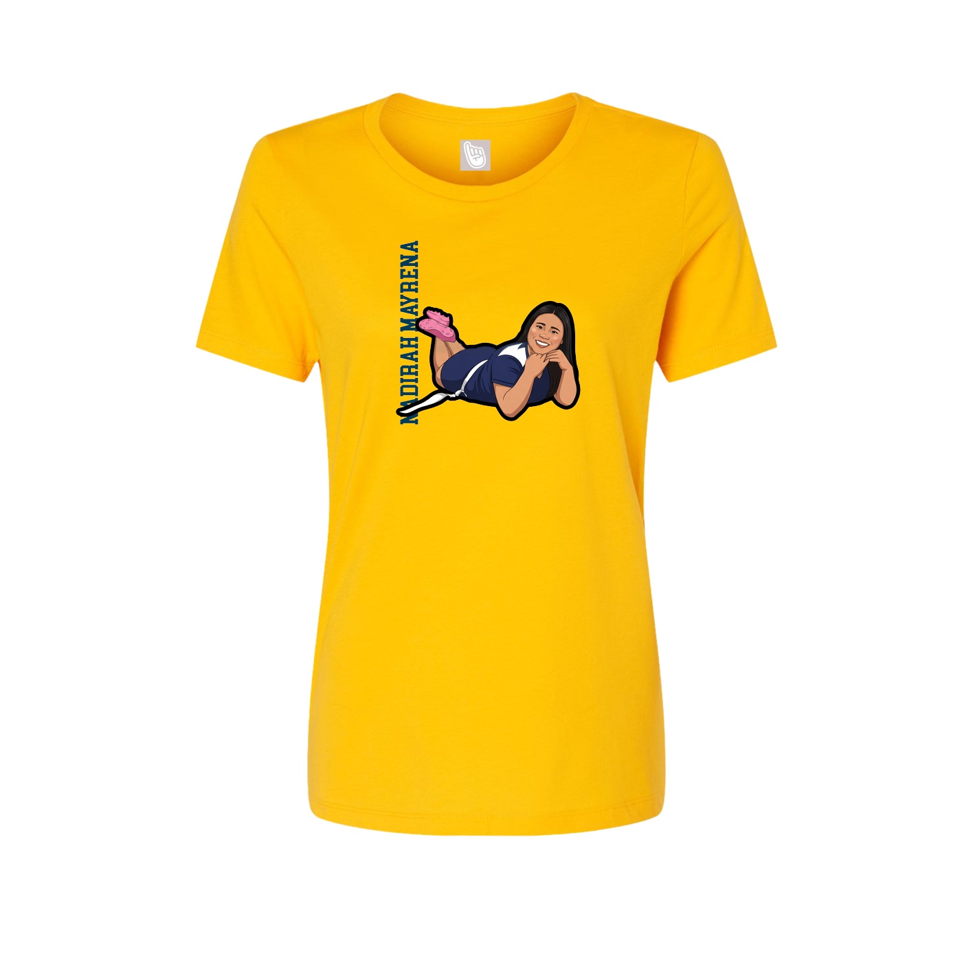 Womens Tee — Name Vertical in Gold
