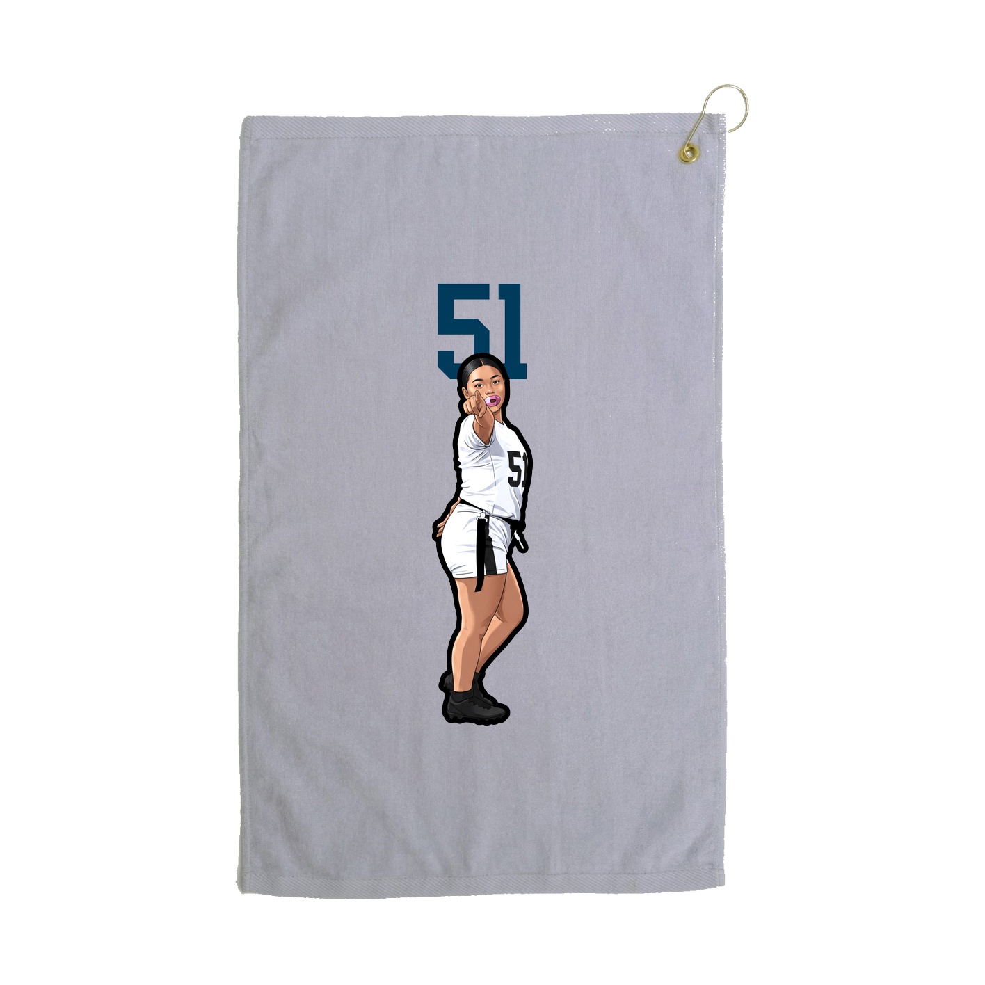 Golf Towel — Number Top in Grey