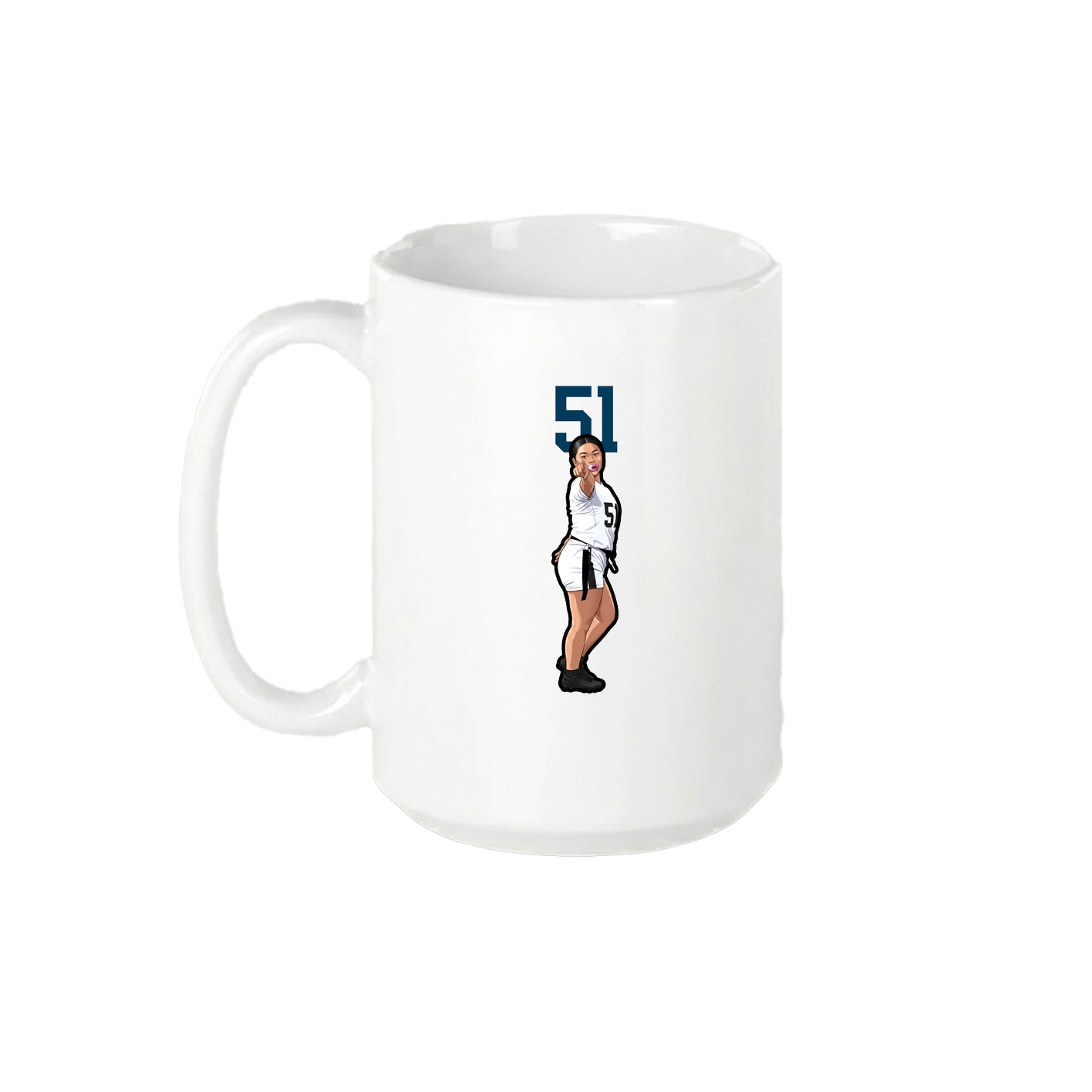 15oz Coffee Mug — Number Top in White